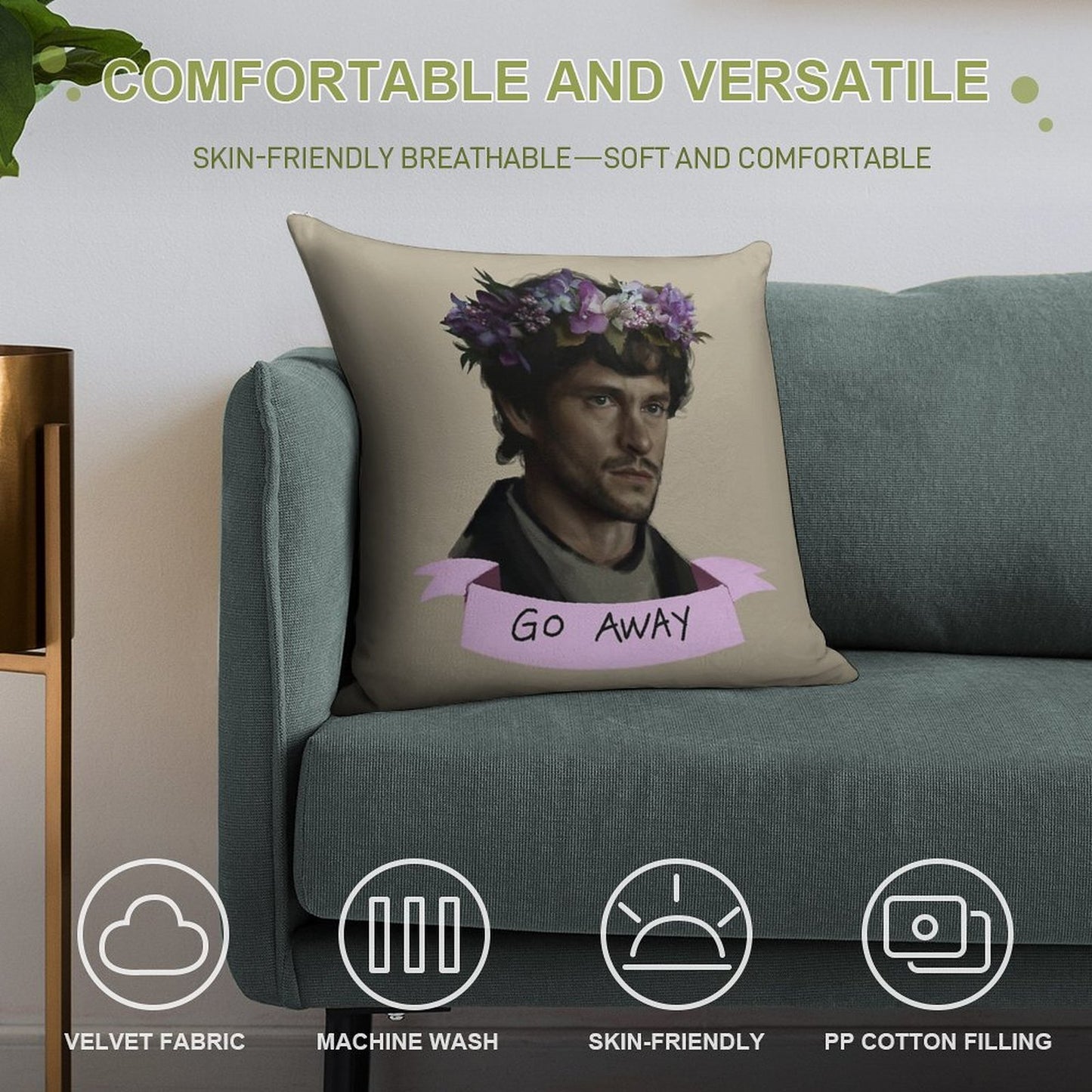 Hannibal - Go Away Soft Ultra-Soft Texture Throw Pillow