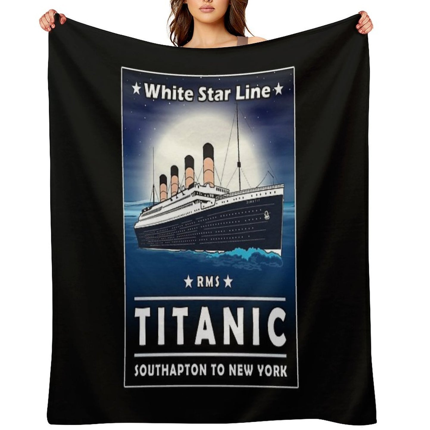 A 1912 Vintage Titanic Voyage Ship Cruise Gift Sustainable Throw Blanket