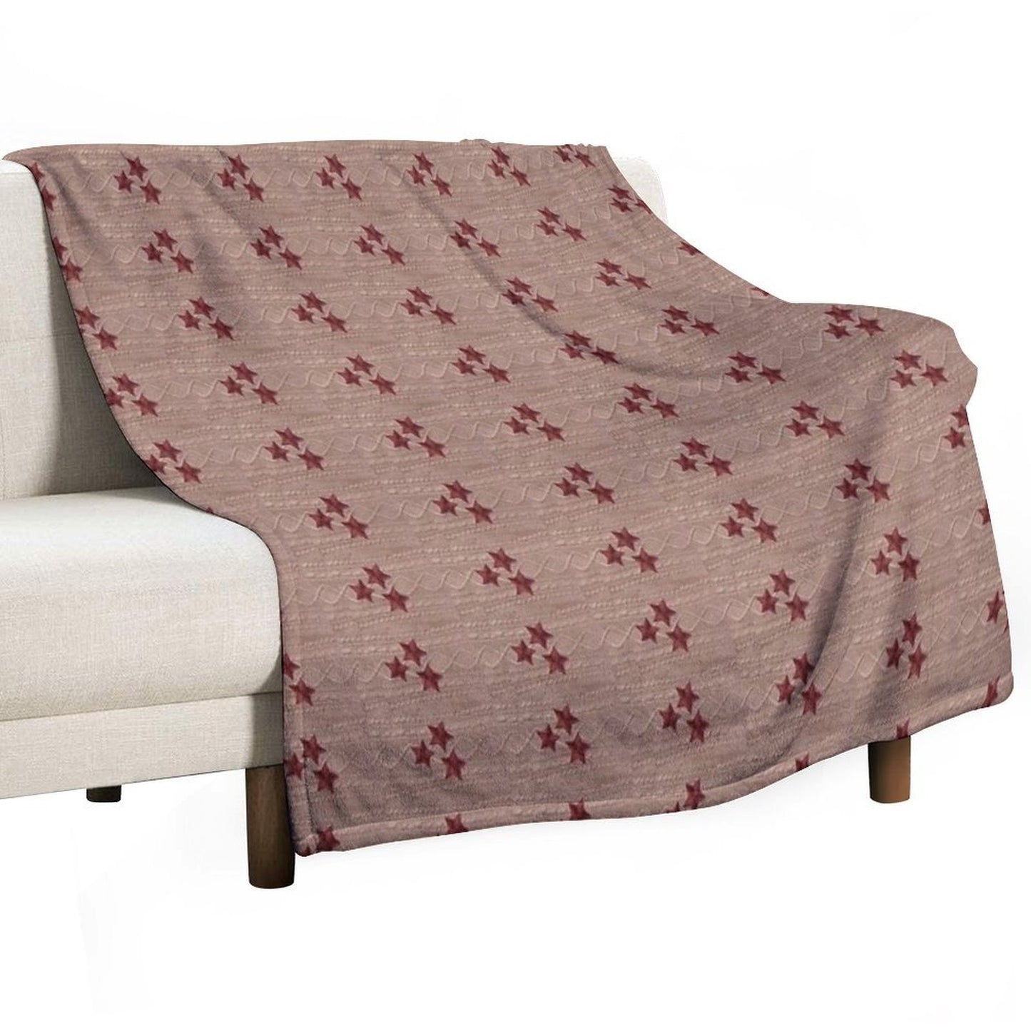 Red Cardigan Star (Printed Image - Not Real Knit) Anti-pilling Throw Blanket