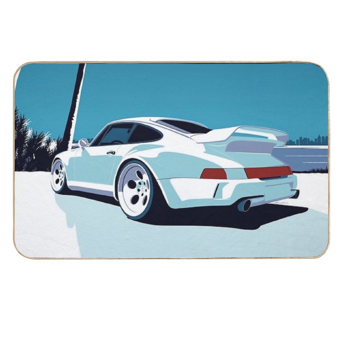 964 in Miami Air Cooled Classic Car Art High-Traffic Bath Mat