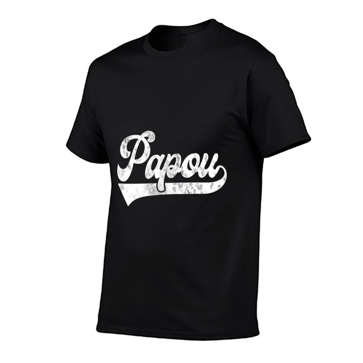 Mens Papou Vintage Retro Fathers Day for Papa Grandpa Graphic-printed T-Shirt