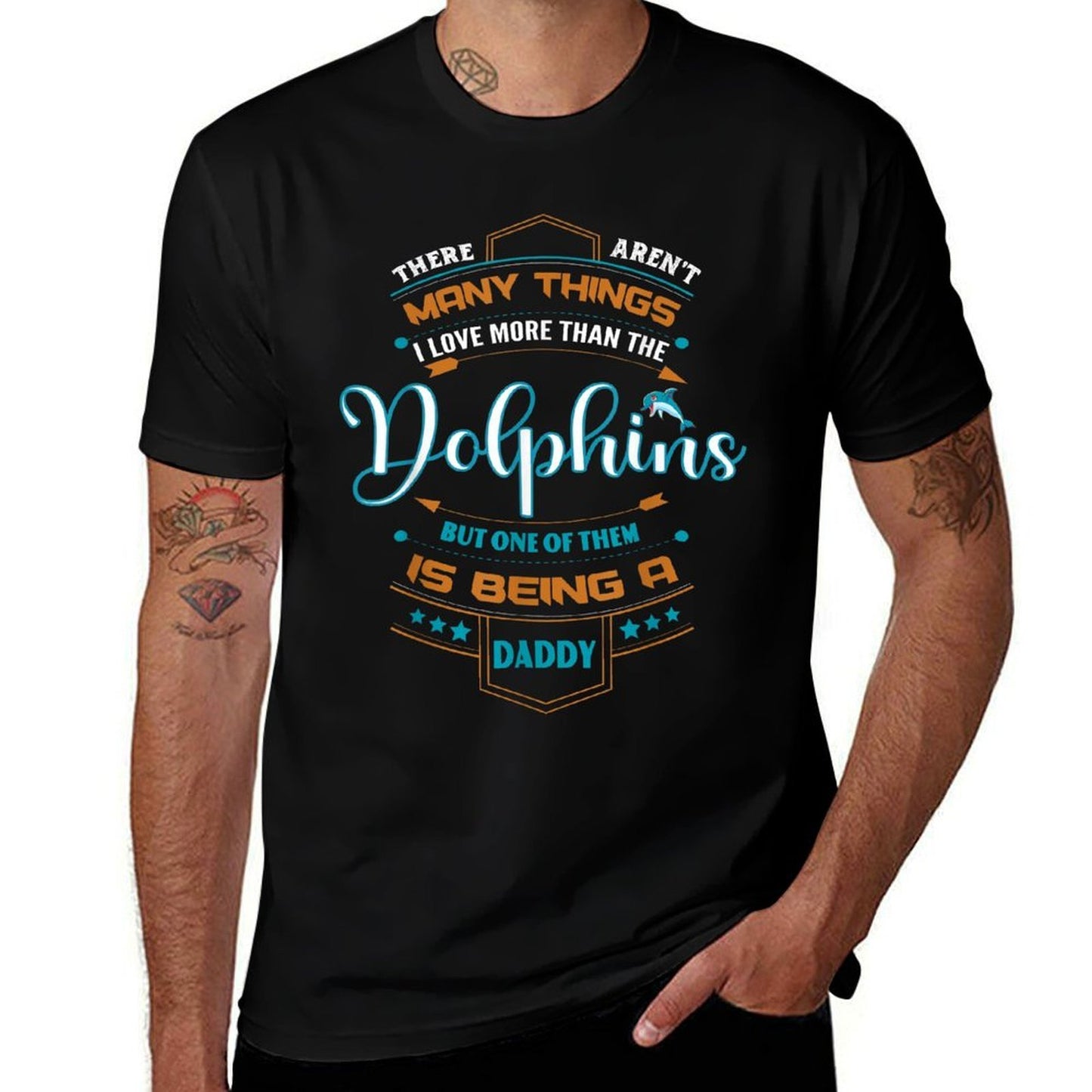 Vintage Dolphin Daddy Tshirts For Fathers Day Present Relaxed-fit T-Shirt