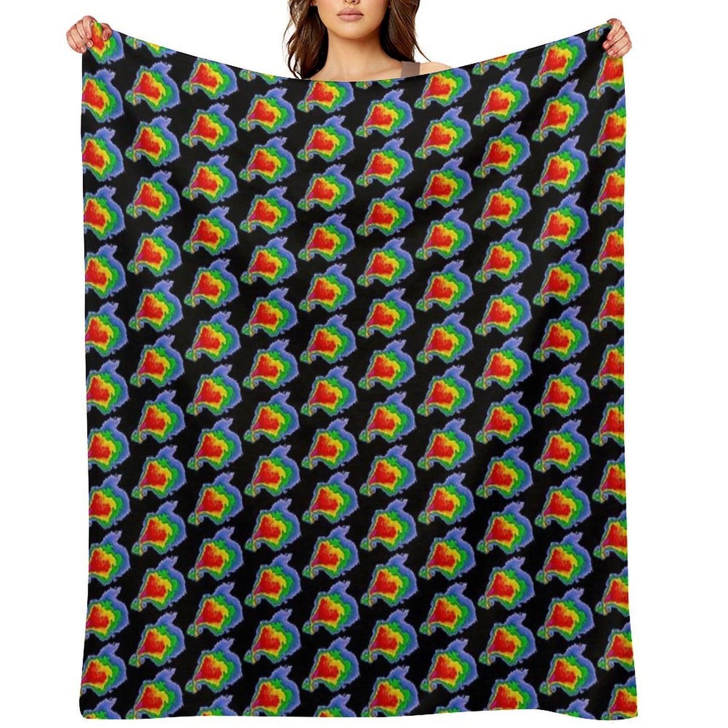 Supercell Radar Hook Echo 1 Sustainable Throw Blanket