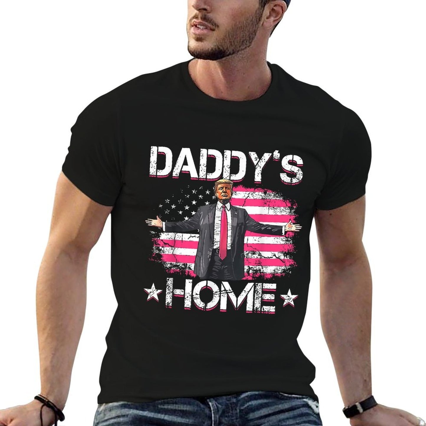 American Daddy's Home Trump 2024 Patriotic Versatile T-Shirt