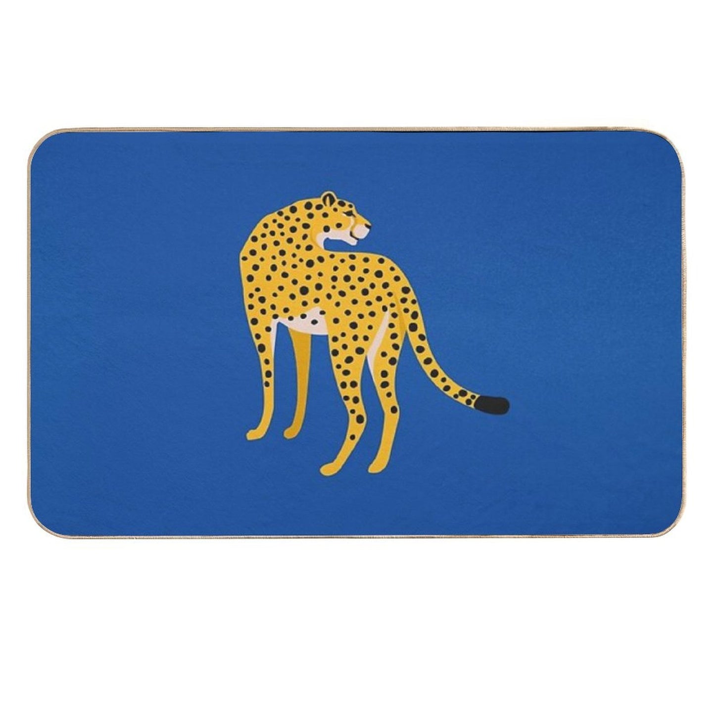 The Stare Golden Leopard Edition African Cheetah Tropical Pop Art High-Traffic Bath Mat