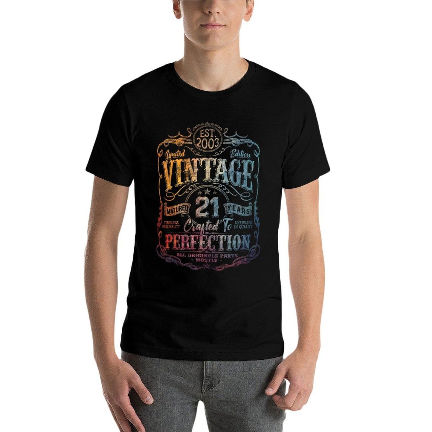 Vintage 2003 Limited Edition 21 Year Old 21st Birthday Summer-ready Fabric T-Shirt