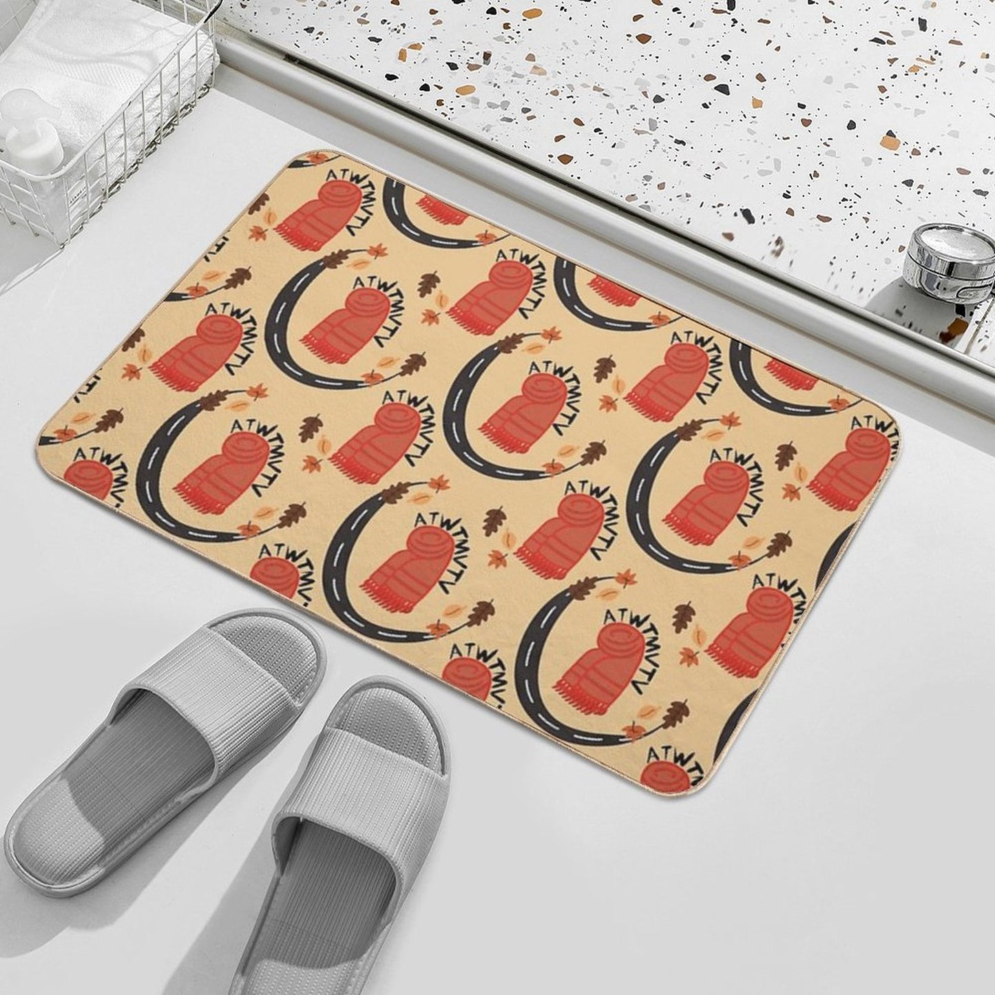 Deluxe ATWTMVTV Red Easy Maintenance Bath Mat