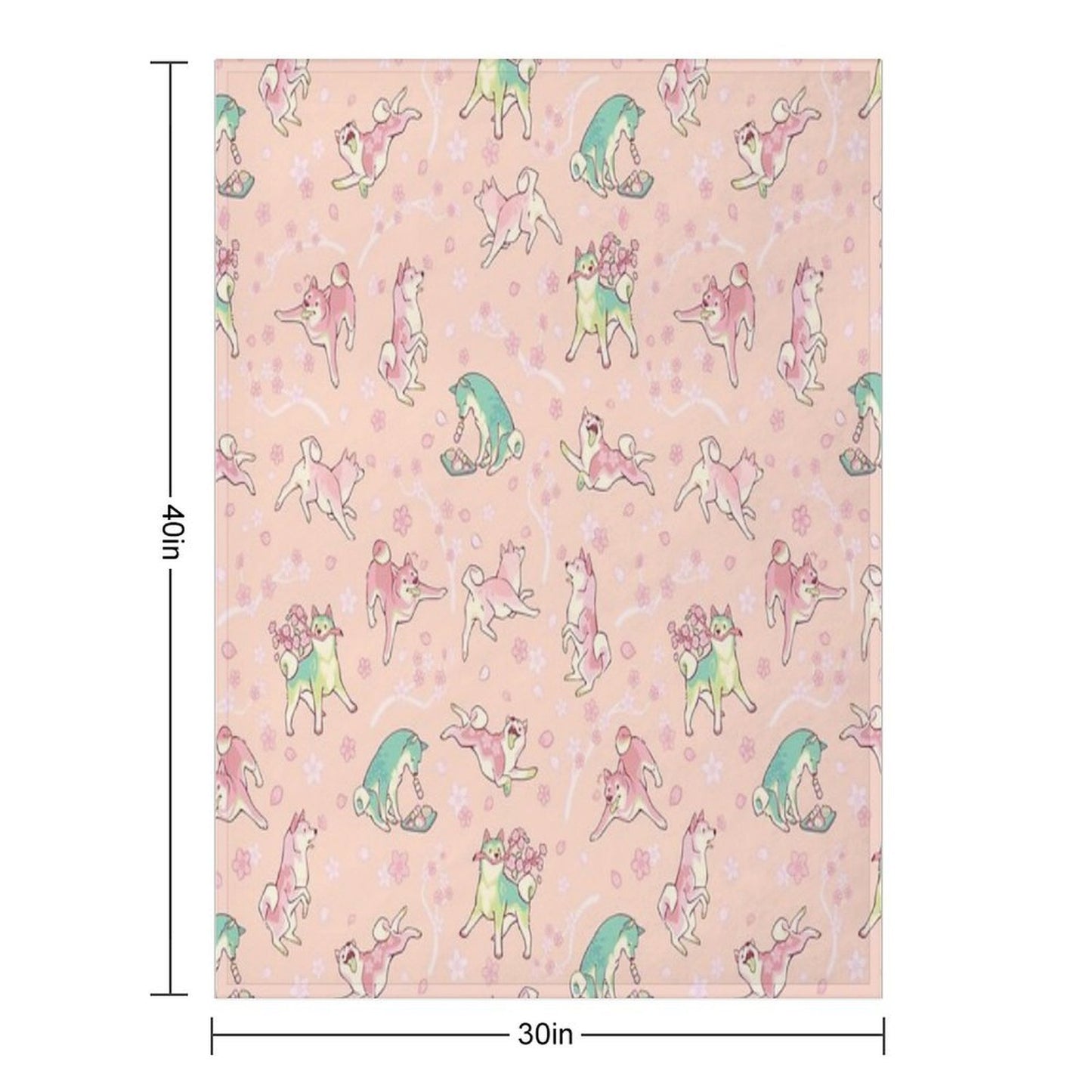 Shibakura & Matchinu in Peachy Machine-washable Throw Blanket