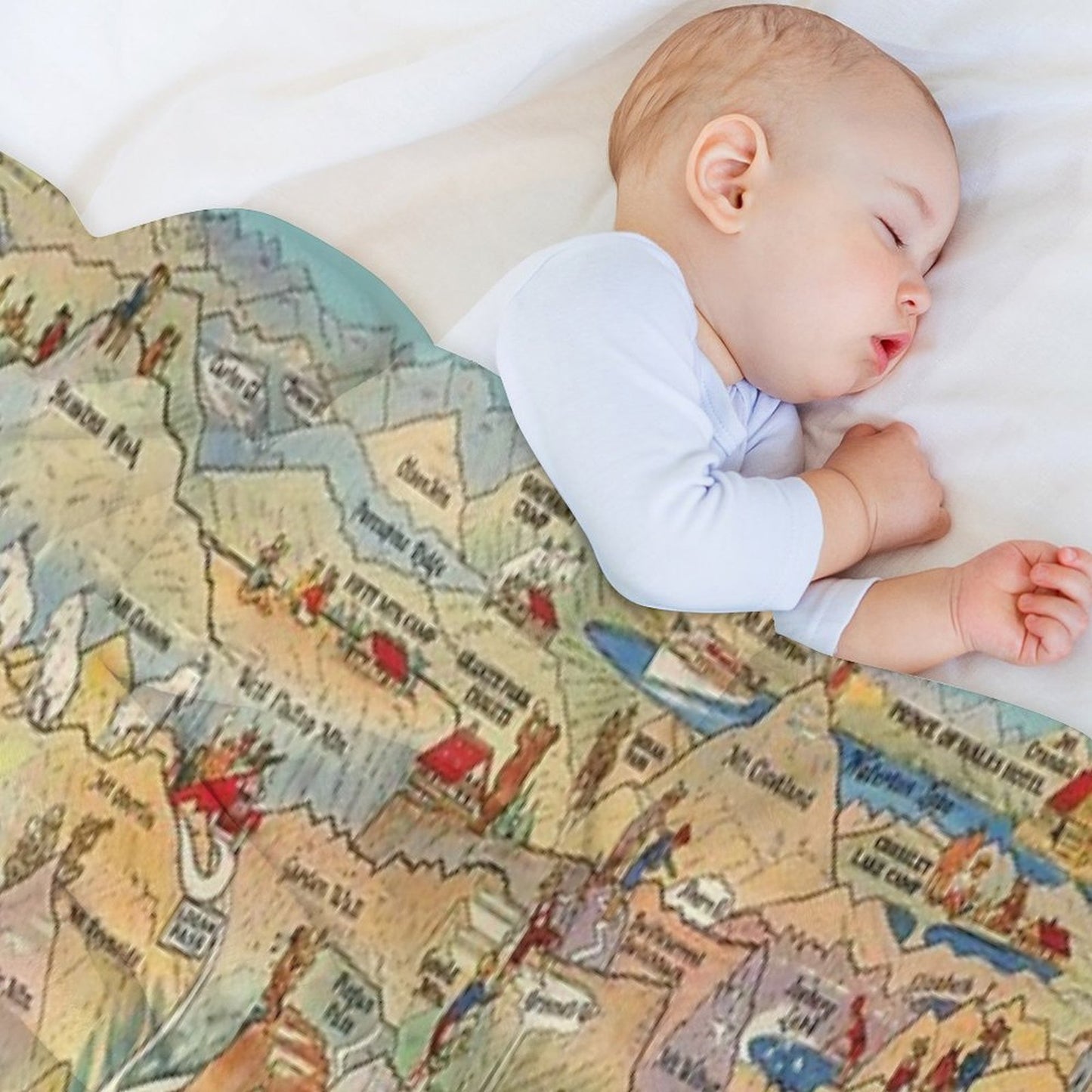 Old Glacier National Park Map (1925) Vintage Montana Natural Reserve Atlas Quick-dry Throw Blanket
