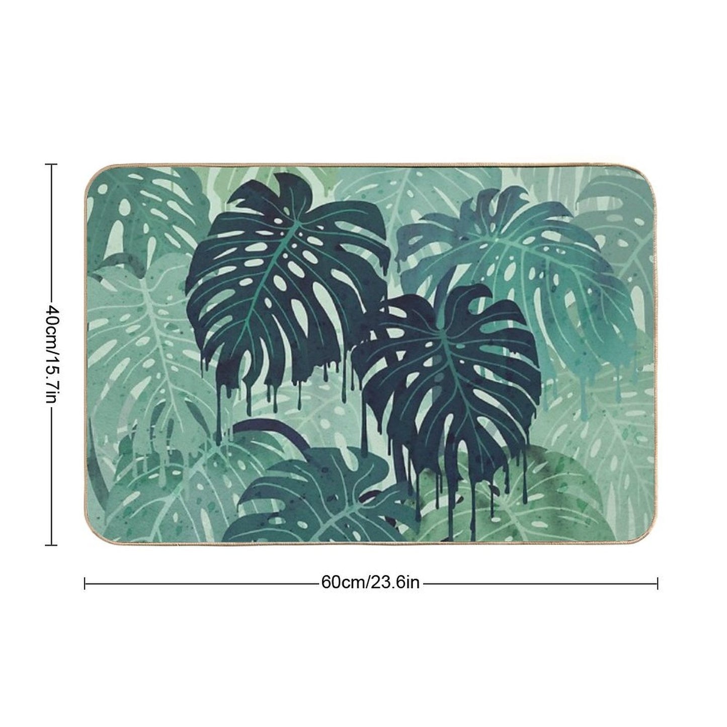 Monstera Melt (in Green) Stain-Proof Bath Mat