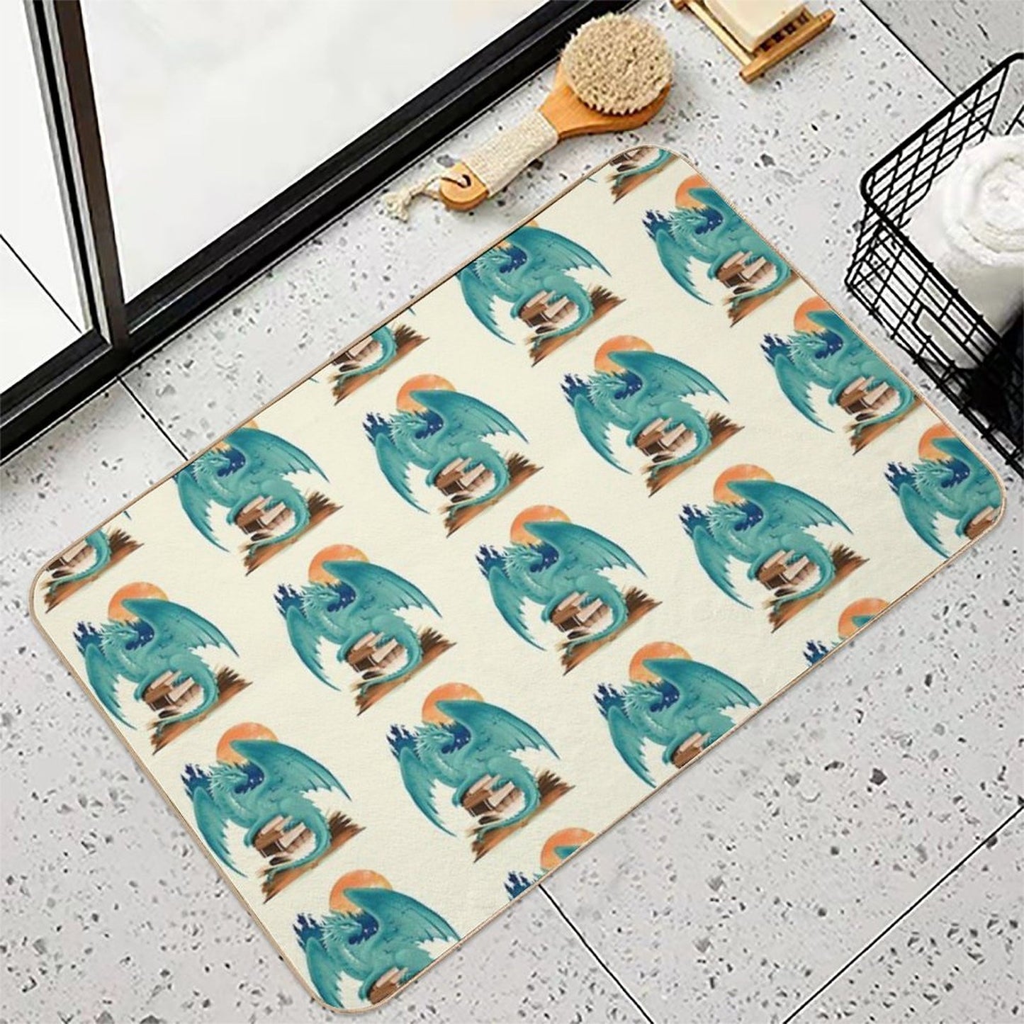 Book of Dragon And Fantasy Pet-Safe Bath Mat