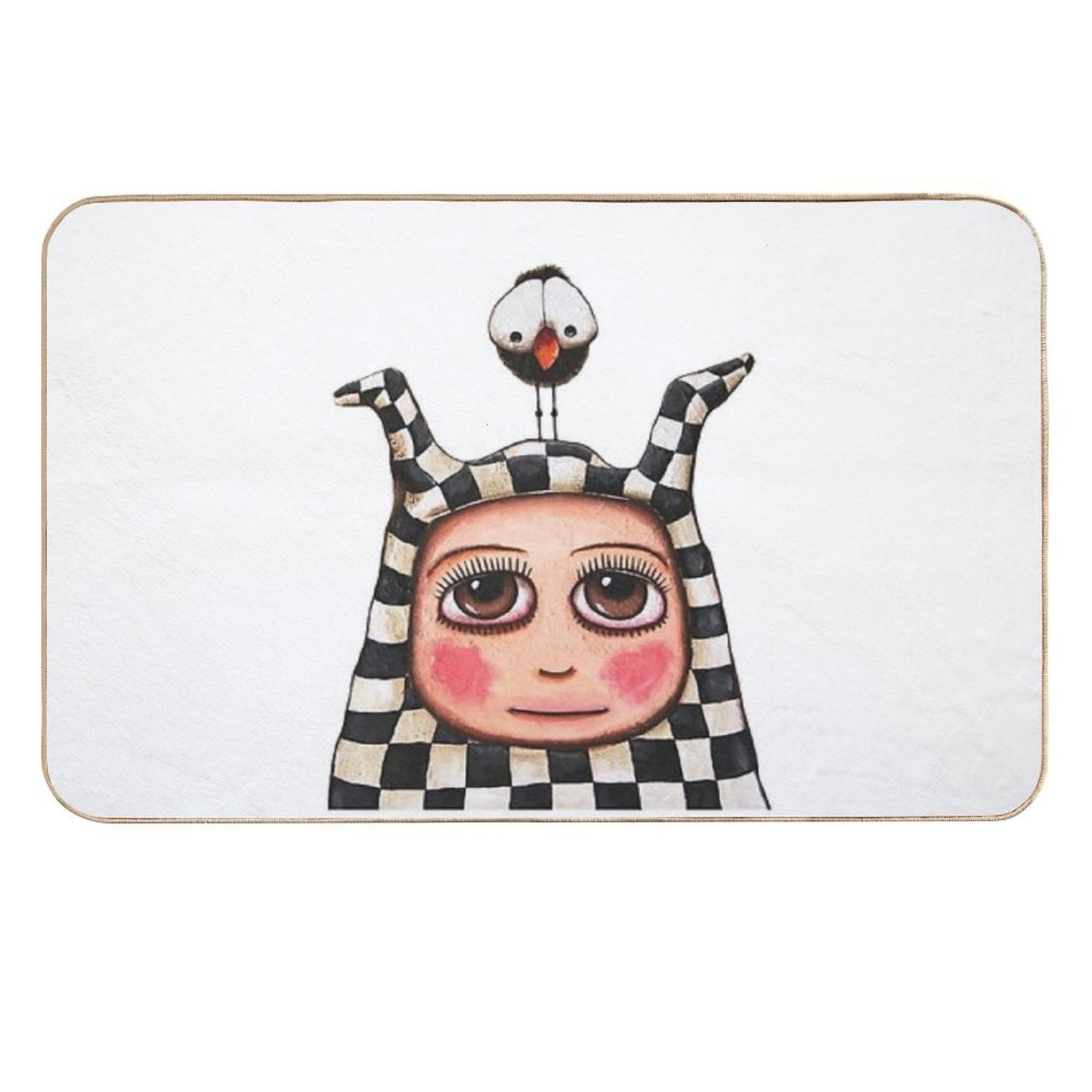 The Harlequin Girl And Crow Odorless Bath Mat