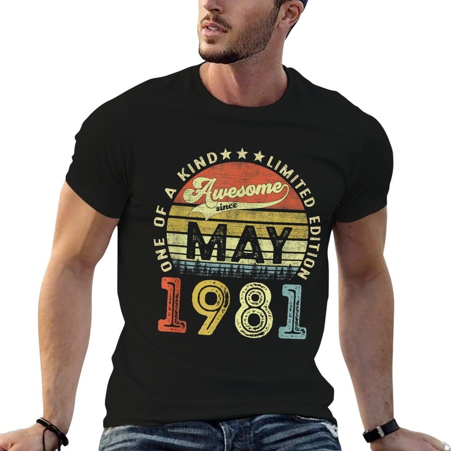 40 Years Old Birthday Awesome Since May 1981 40th Birthday Tagless Design T-Shirt