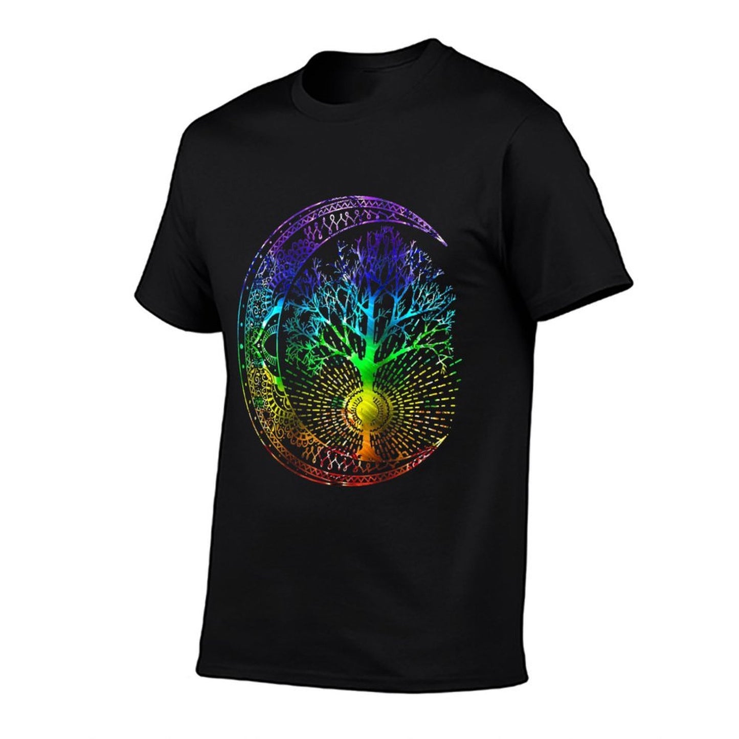 Mandala Moon Chakra Tree of Life Heathered Texture T-Shirt