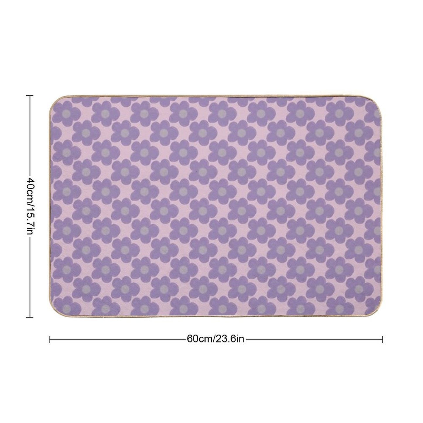 Purple Chalky Flowers Long-Lasting Bath Mat