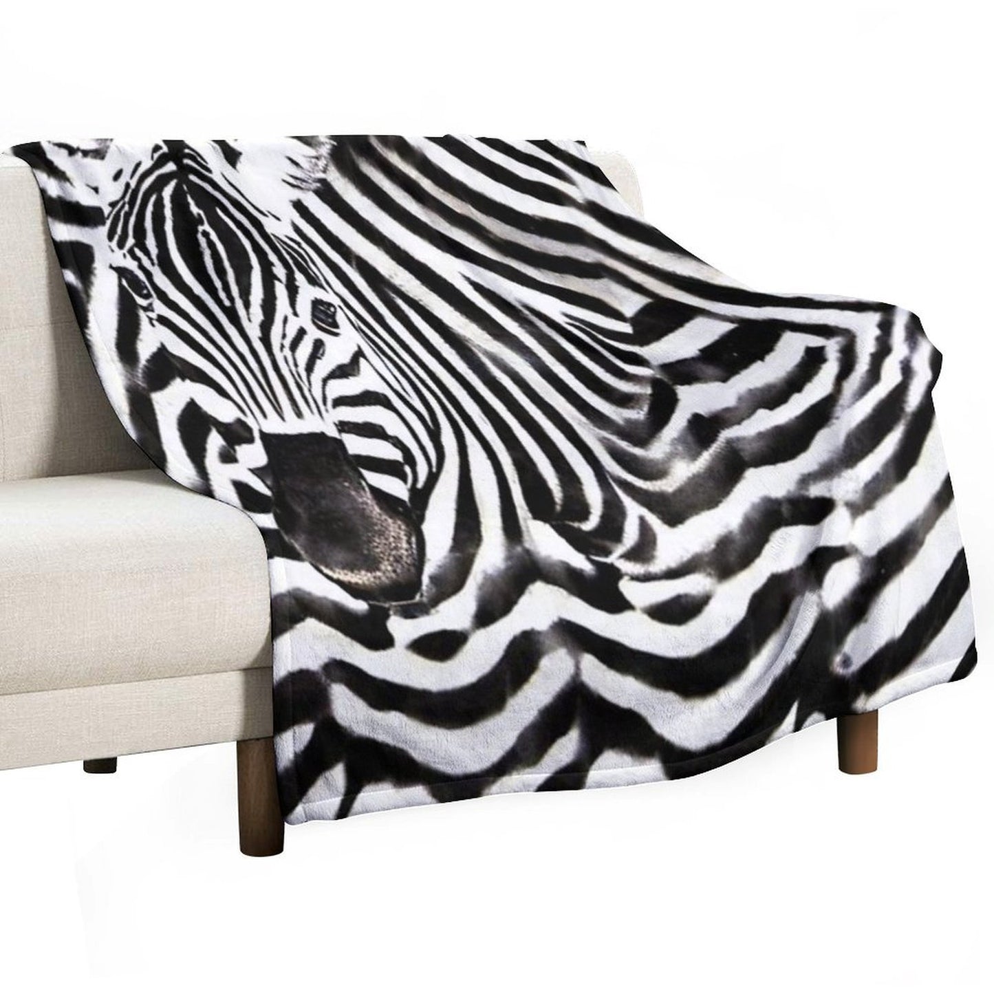 Zebra Skin Pattern Anti-pilling Throw Blanket