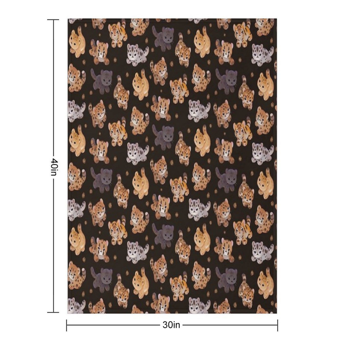 The Year of Big Cat Cubs - Dark All-season Throw Blanket