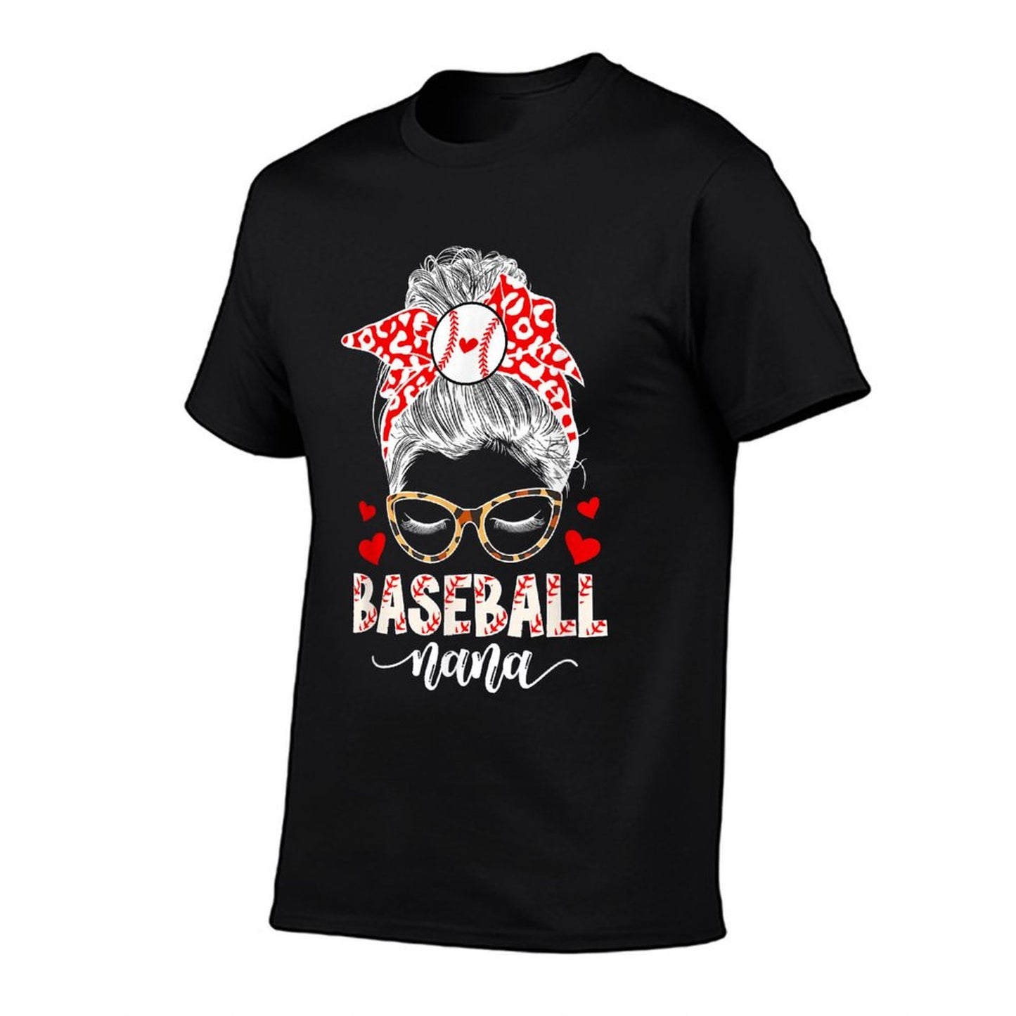 Baseball Nana Messy Bun Nana Of A Baseball Player Nana Soft T-Shirt