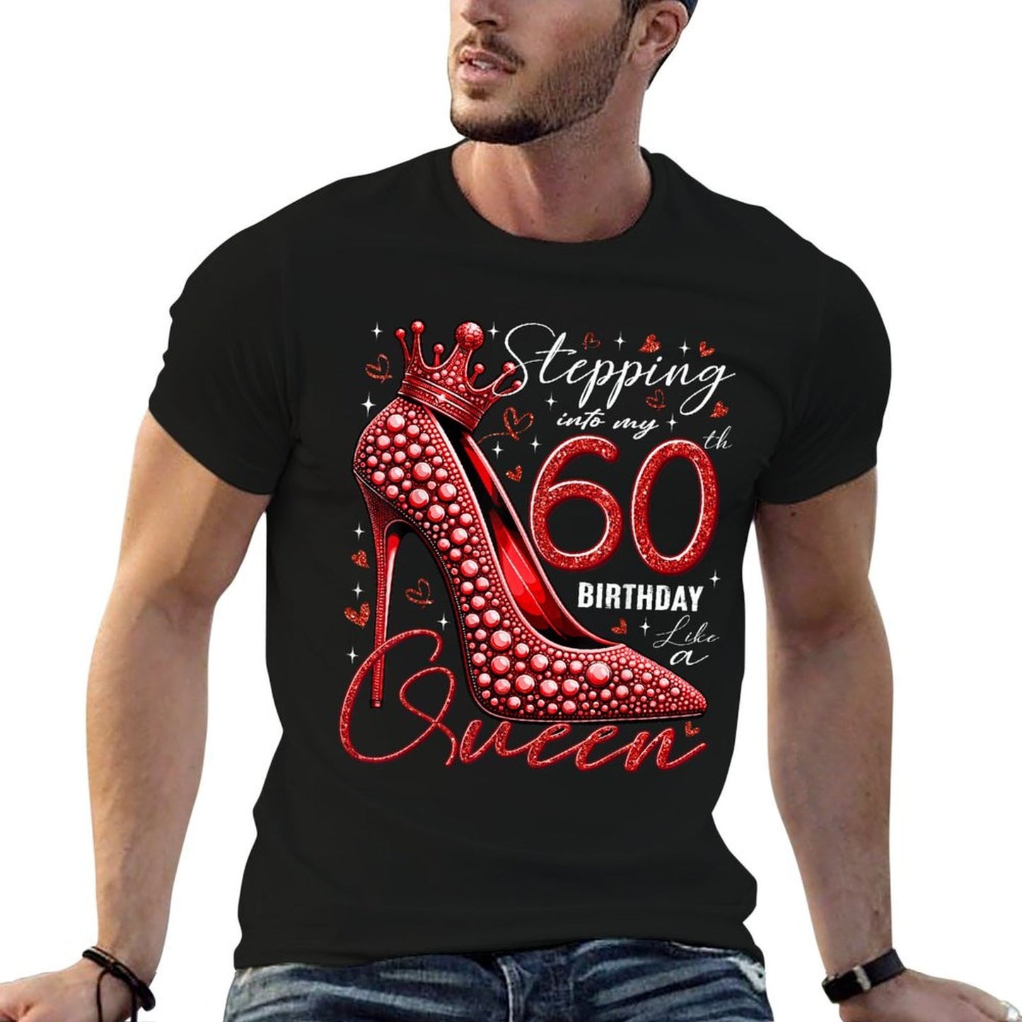60 Year Old Gifts High Heels Stepping Into My 60th Birthday Easy-care T-Shirt