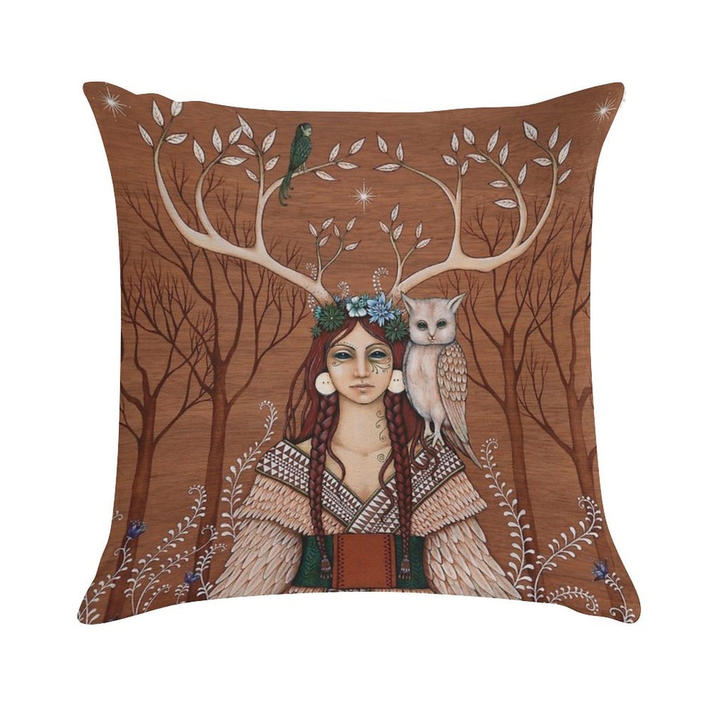 Wood Witch Soft Hidden Zipper Throw Pillow