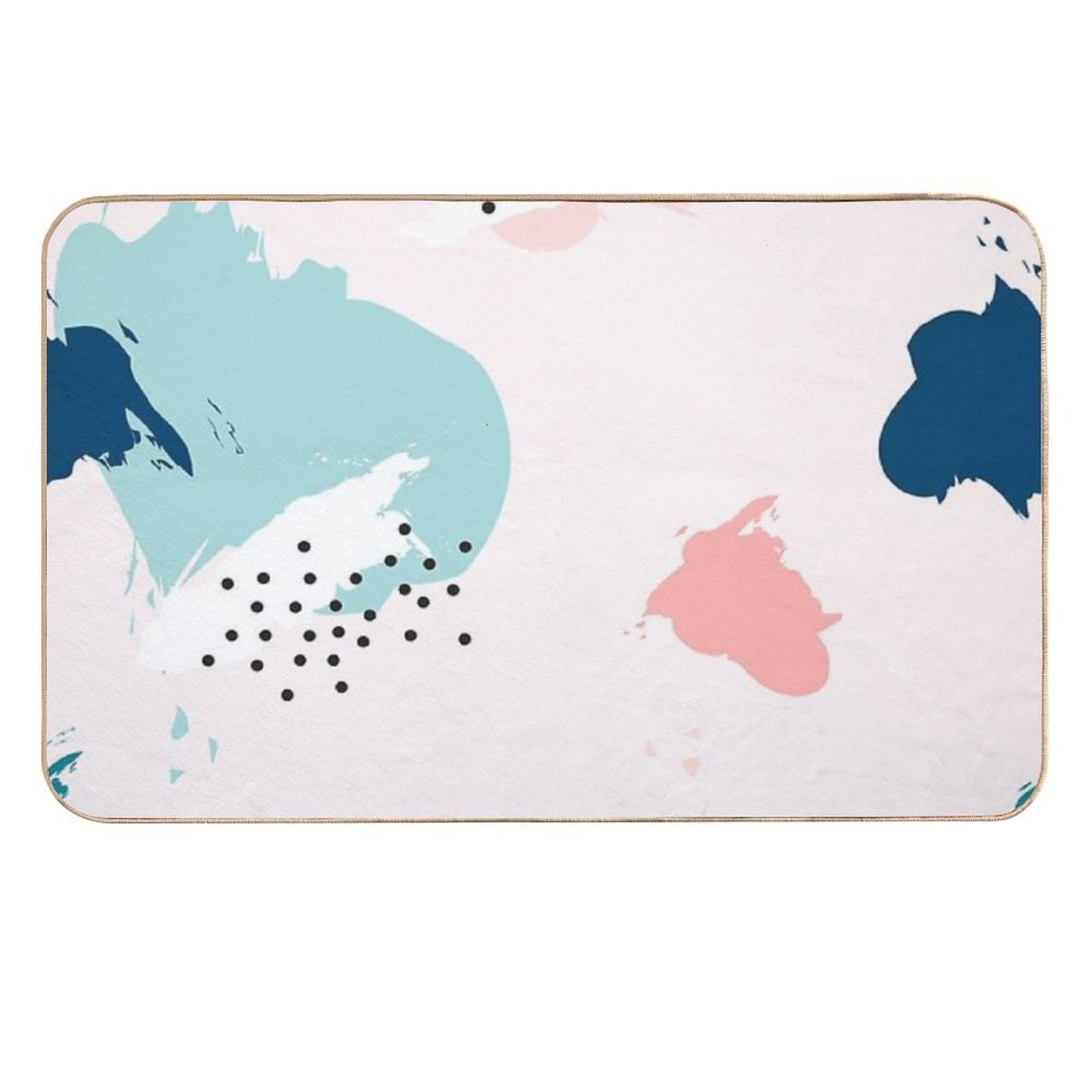 Blue And Pink Print Pattern Slip-Resistant Bath Mat