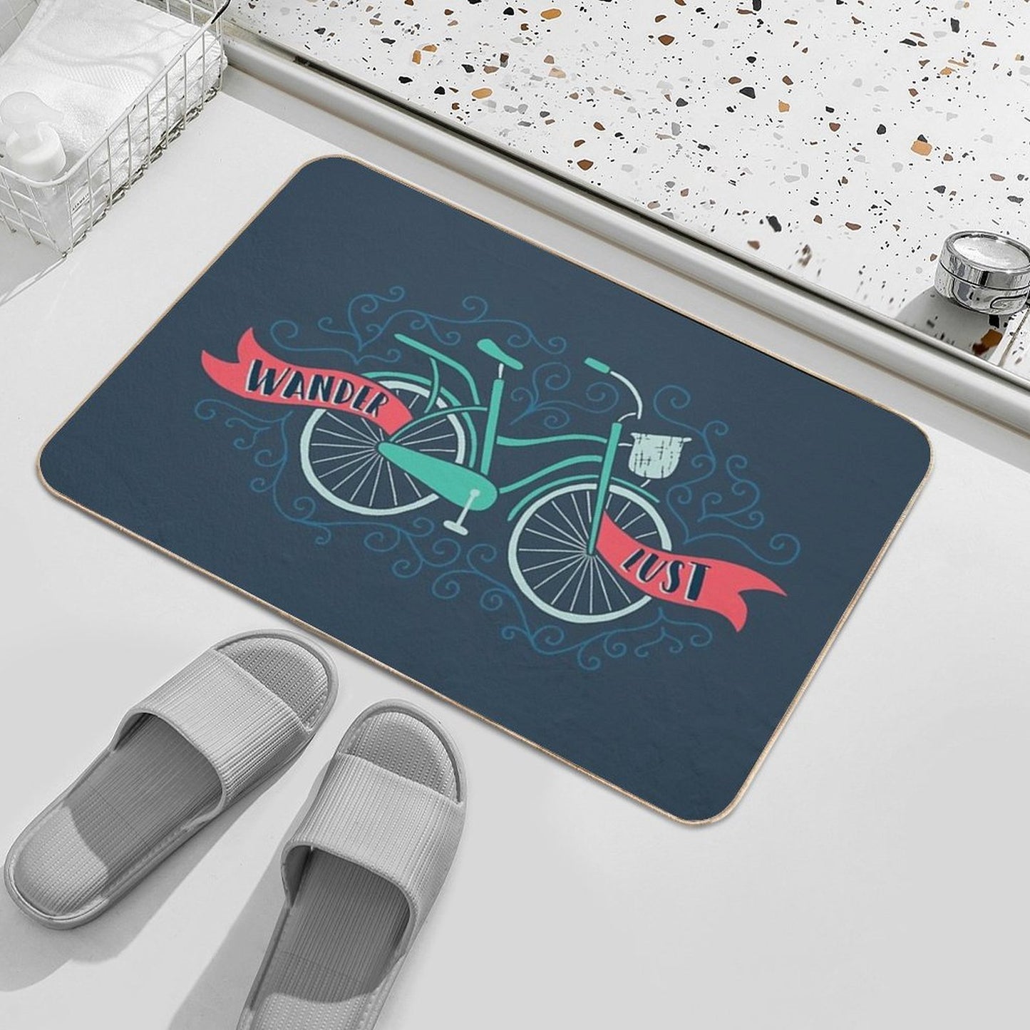 Wanderlust Bicycle Anti-Trip Bath Mat