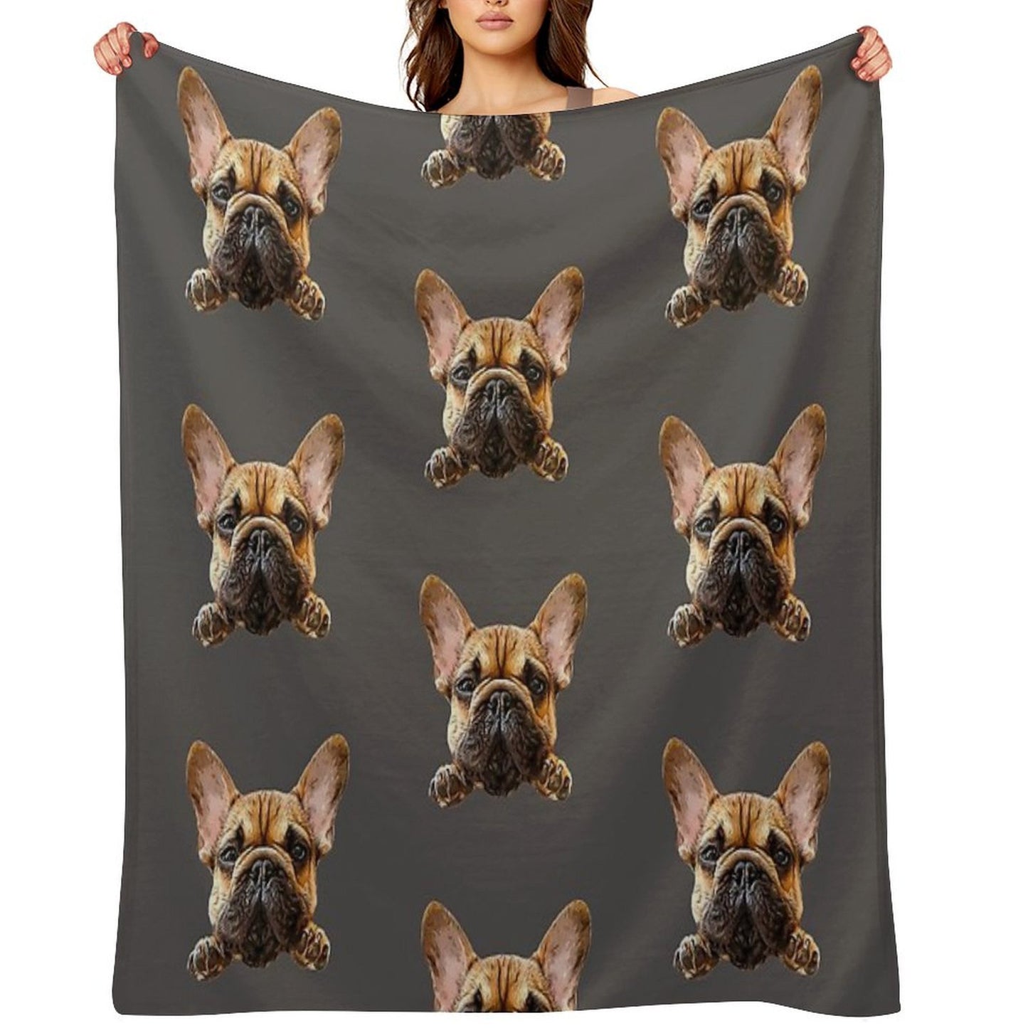 French Bulldog Frenchie Cuteness Shrink-resistant Throw Blanket
