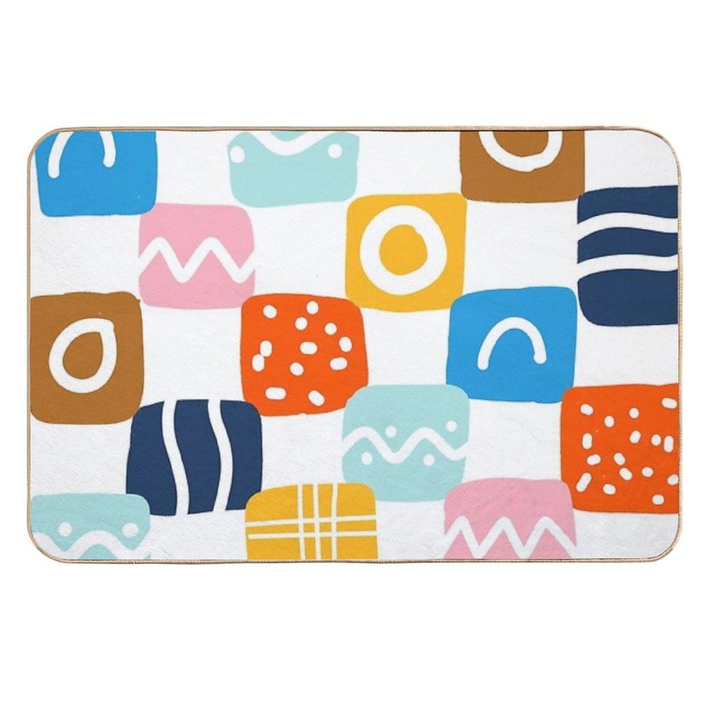 Colorful Shapes, Good Mood. Repositionable Bath Mat