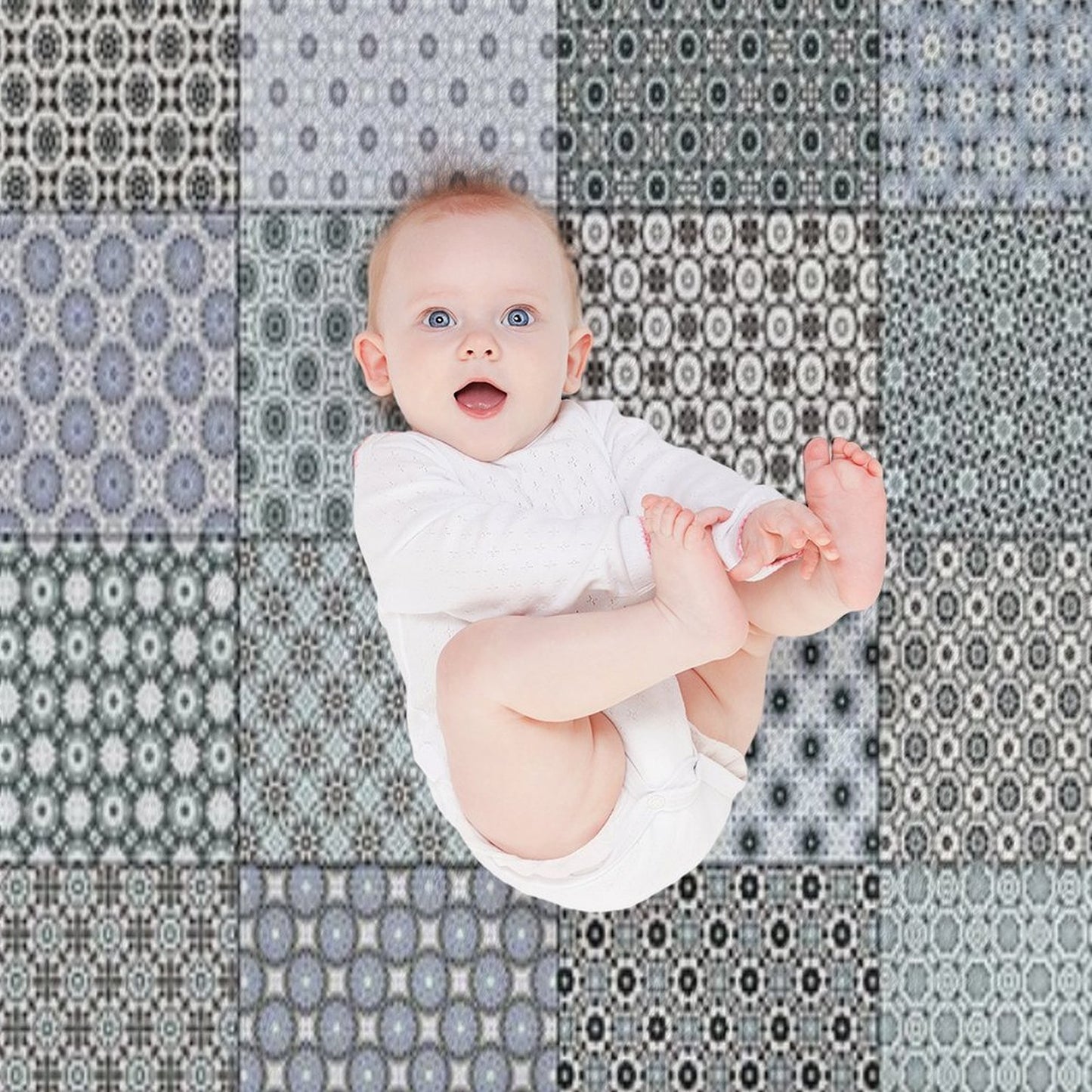 Gray Patchwork Anti-pilling Throw Blanket
