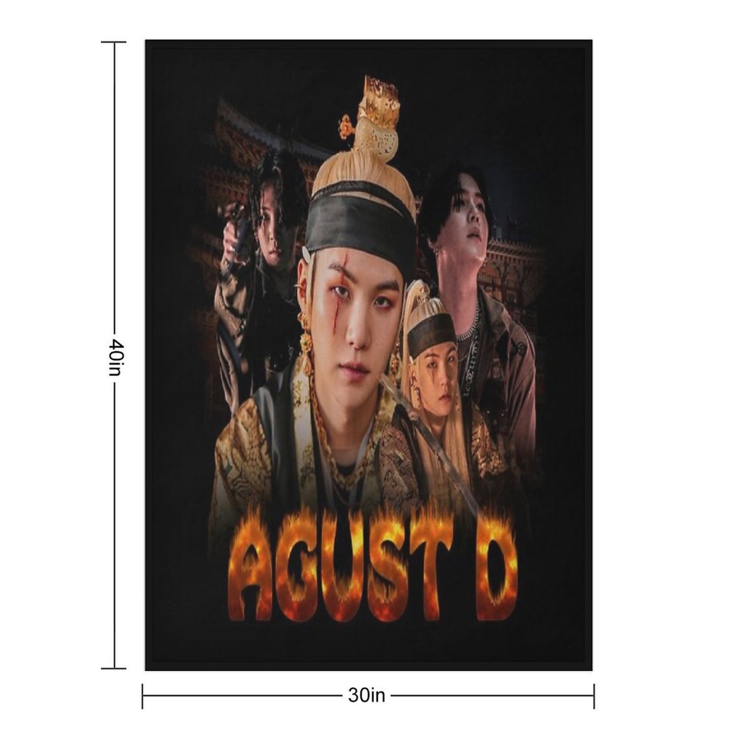 Agust D (Flames) Lightweight Throw Blanket