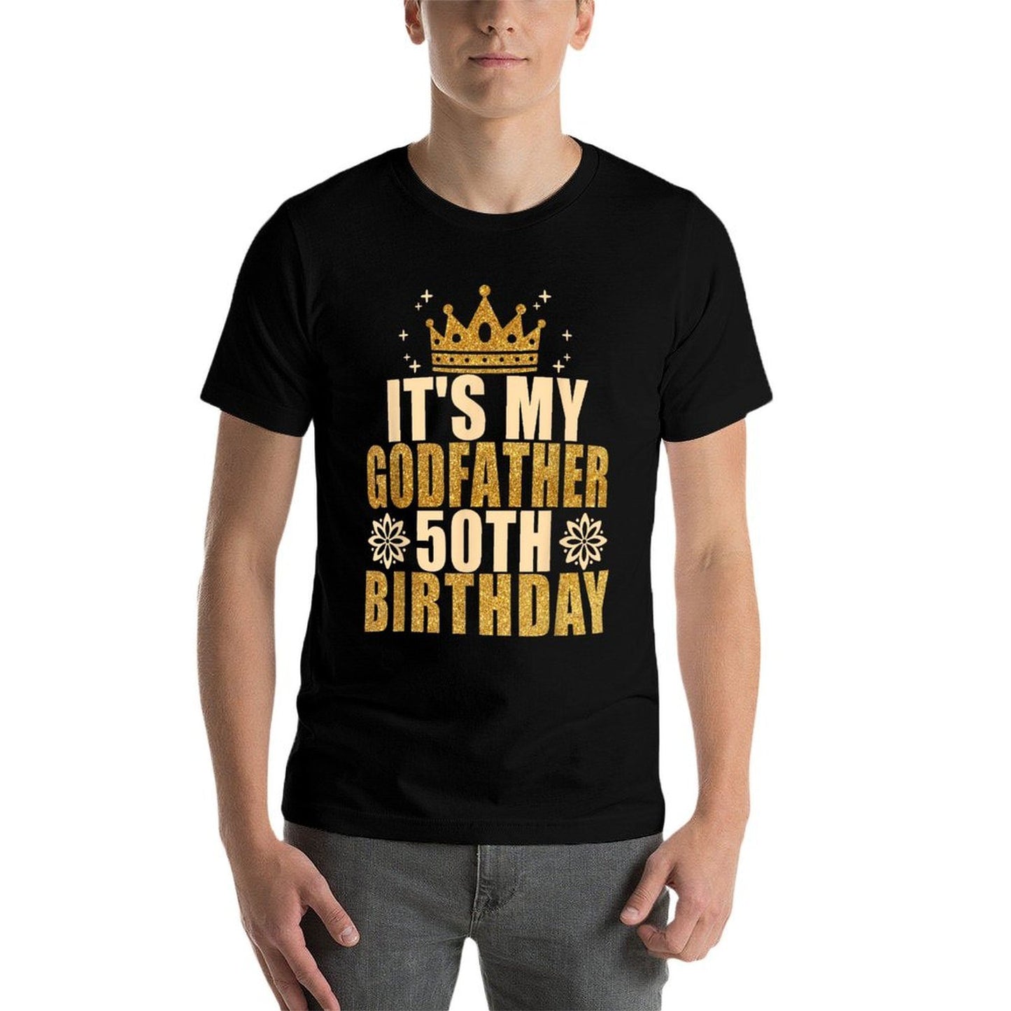 Its My Godfather 50th Birthday 50th Birthday Oversized Silhouette T-Shirt