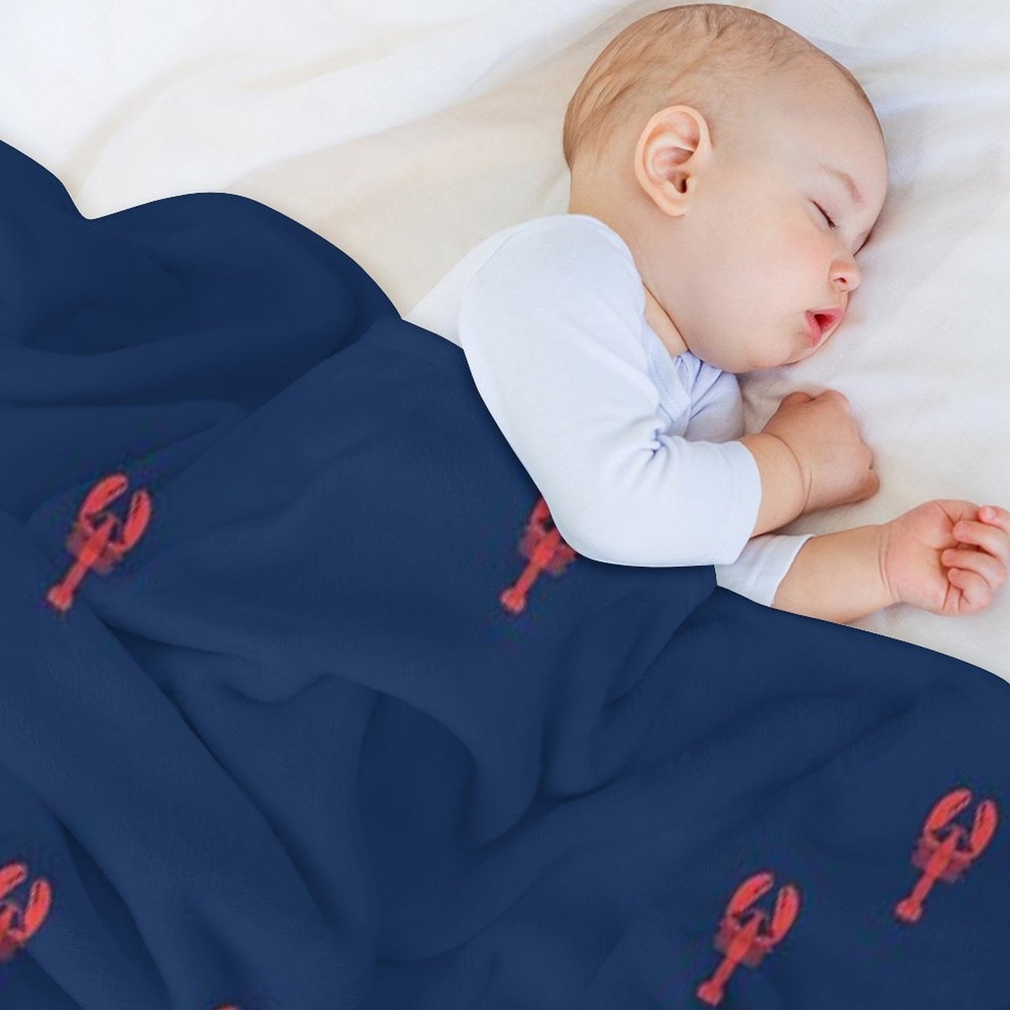 Lobster Squadron on Navy Shrink-resistant Throw Blanket