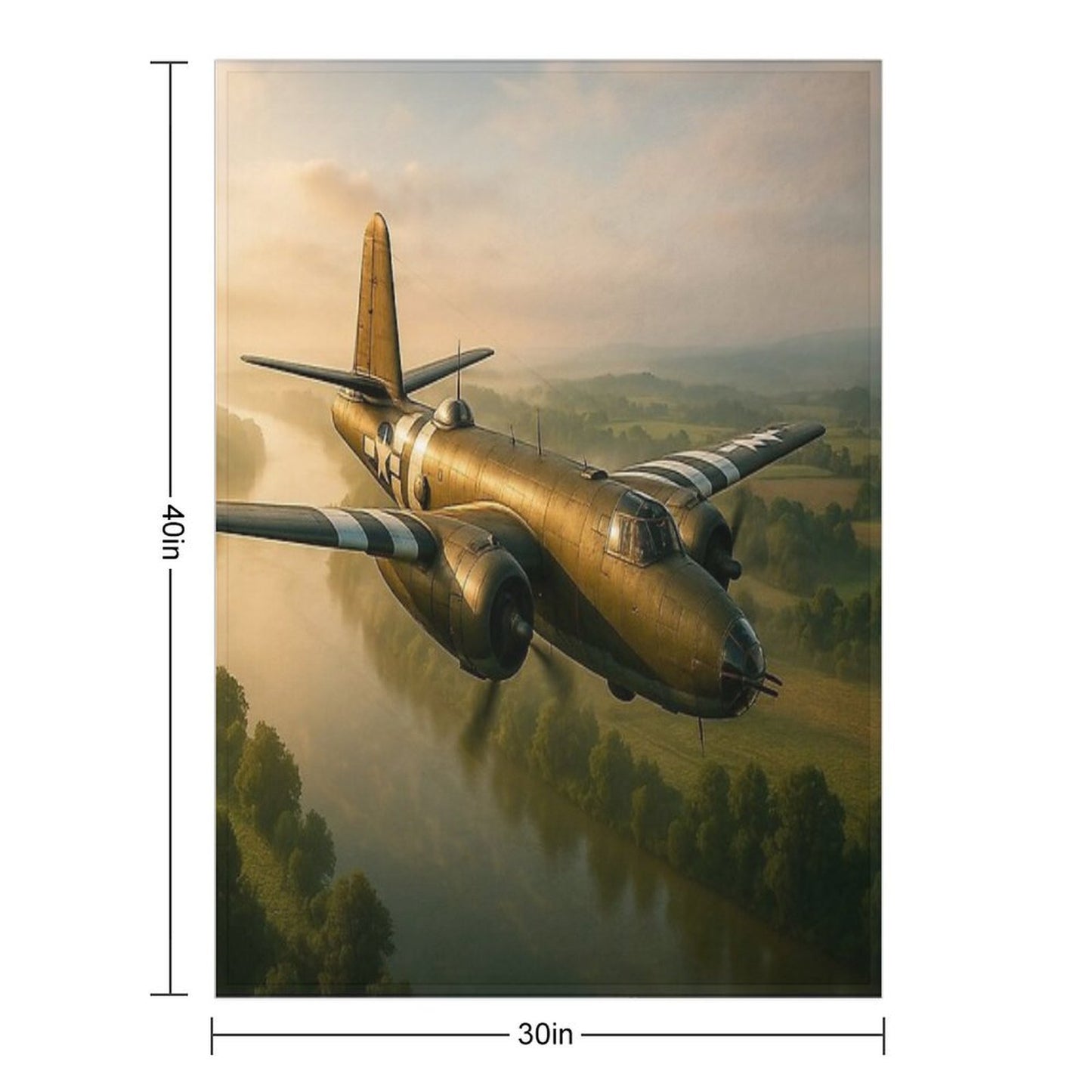 B-26 Marauder Skimming The Misty Valley All-season Throw Blanket
