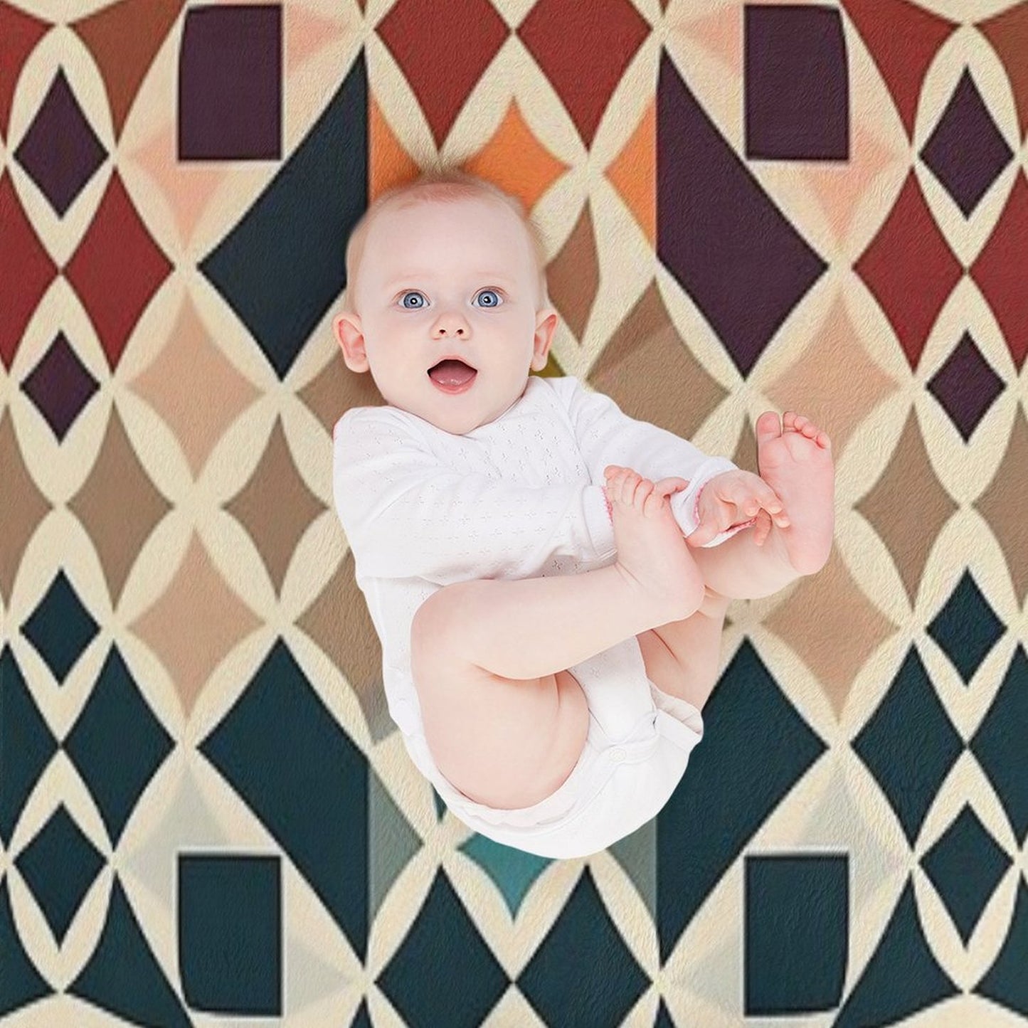 Abstract Geometric Design Durable Throw Blanket