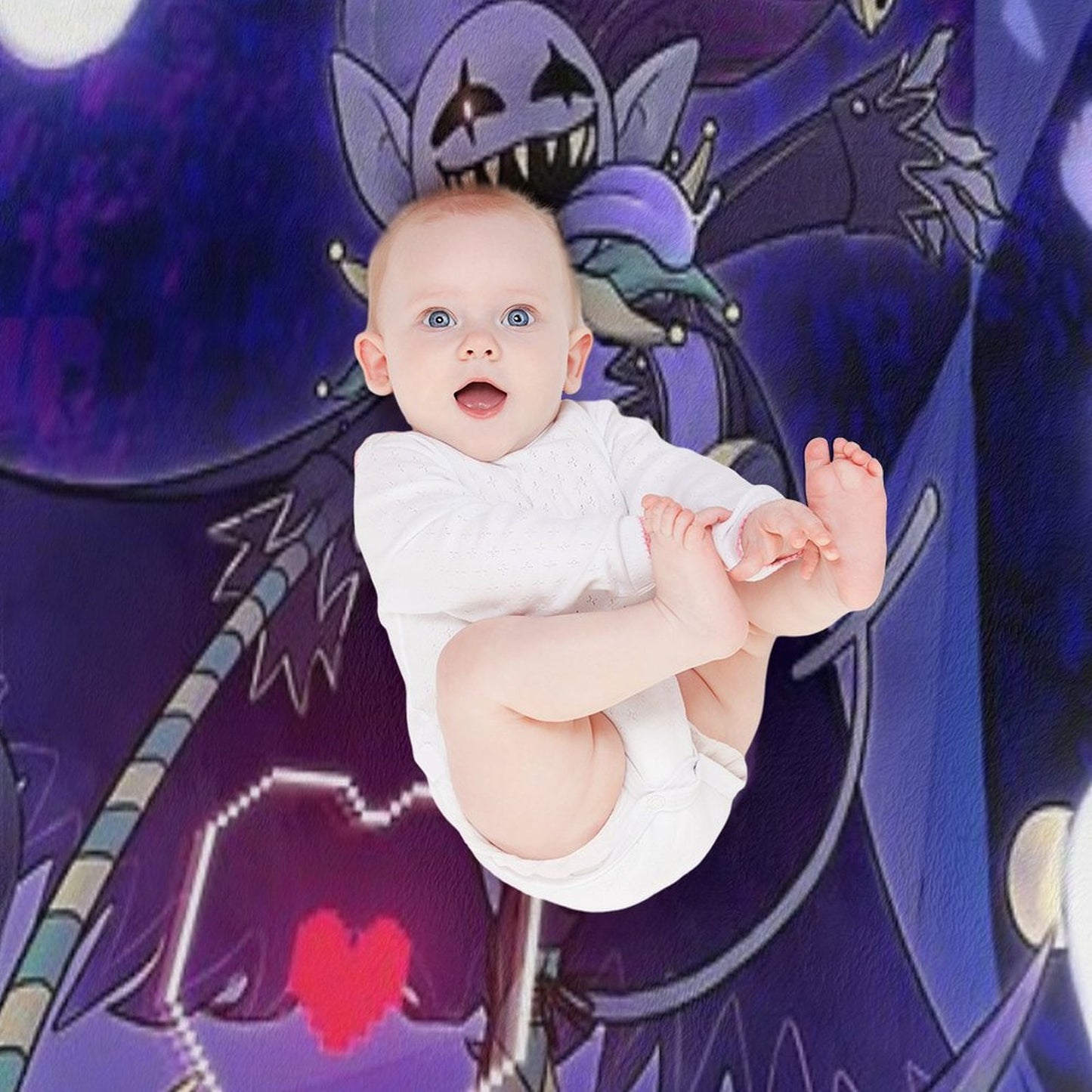 Deltarune - Jevil Quick-dry Throw Blanket