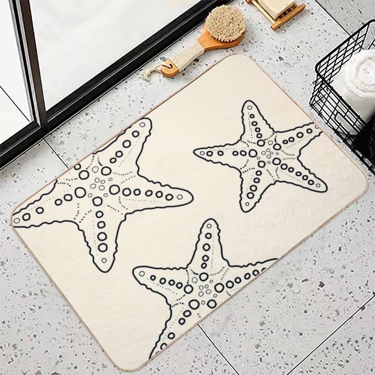 Starfish Bunch Blacksand Dirt-Trapping Bath Mat