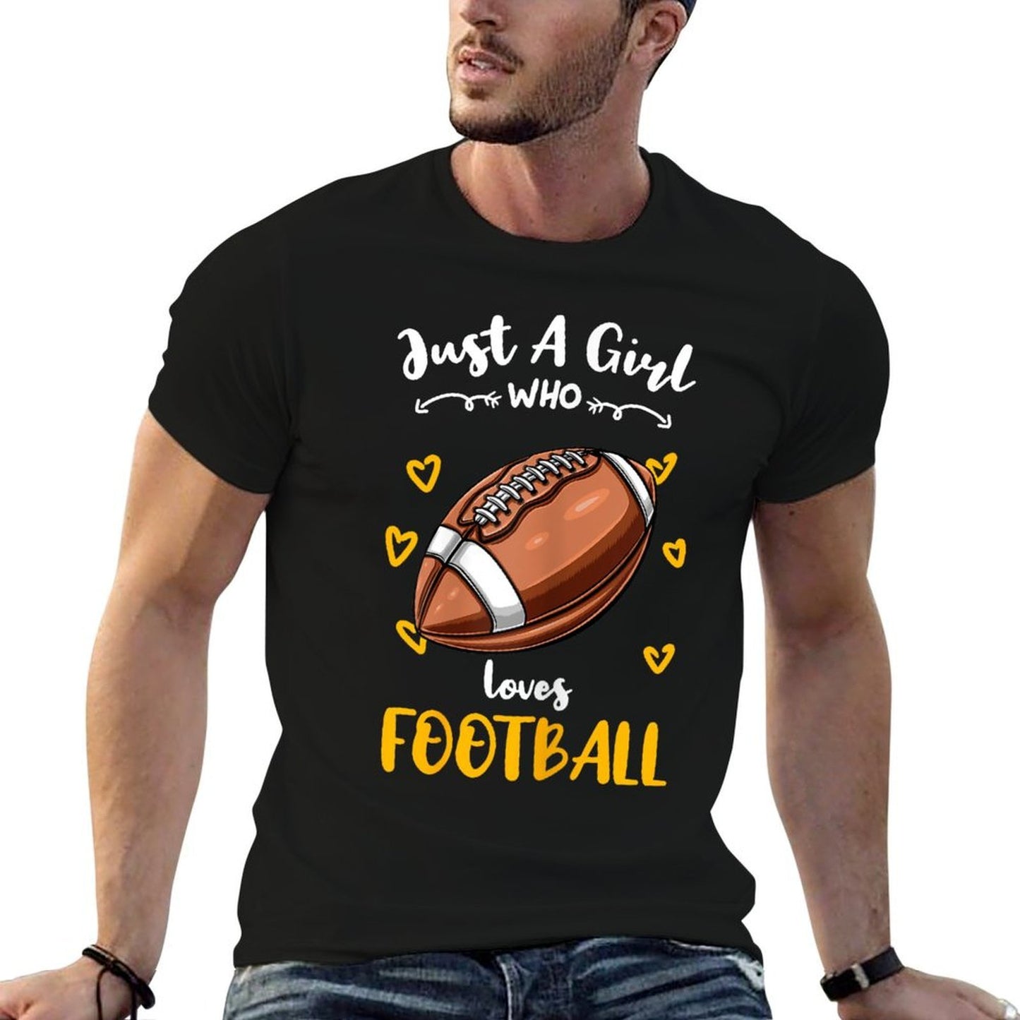 Just A Girl Who Loves Football Wrinkle-resistant T-Shirt