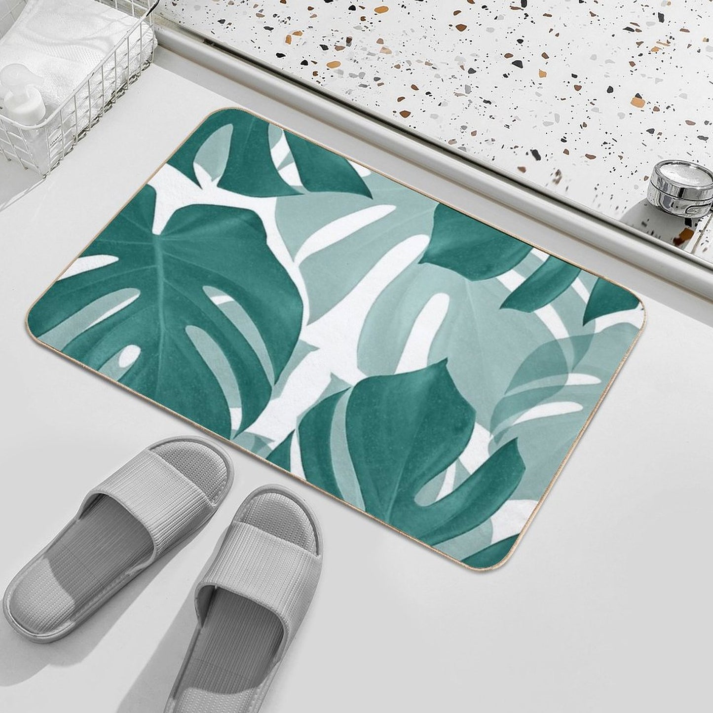 Monstera Leaves Vibes #1 #tropical #foliage #decor #art Odorless Bath Mat
