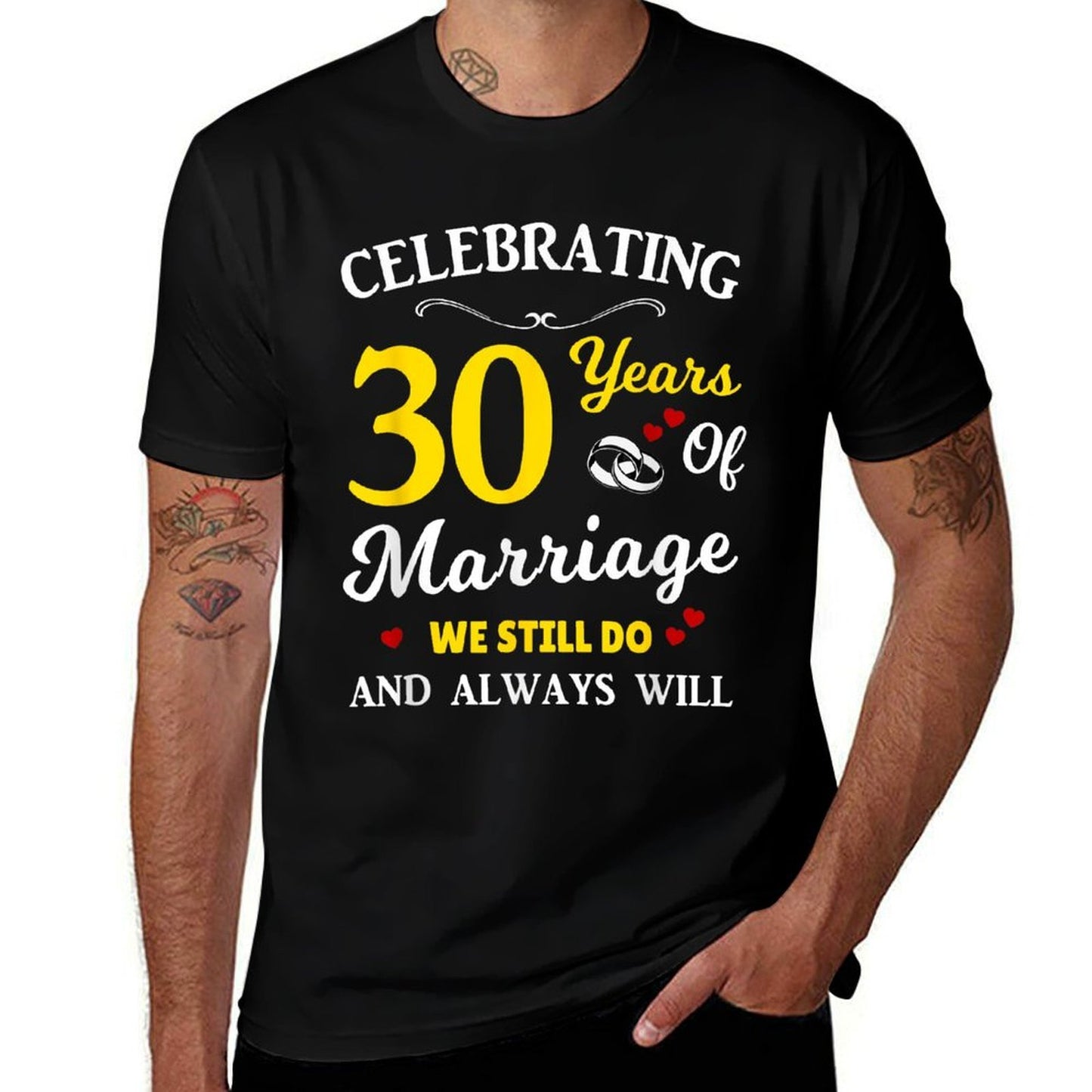 30th Year Wedding Anniversary High-quality Stitching T-Shirt