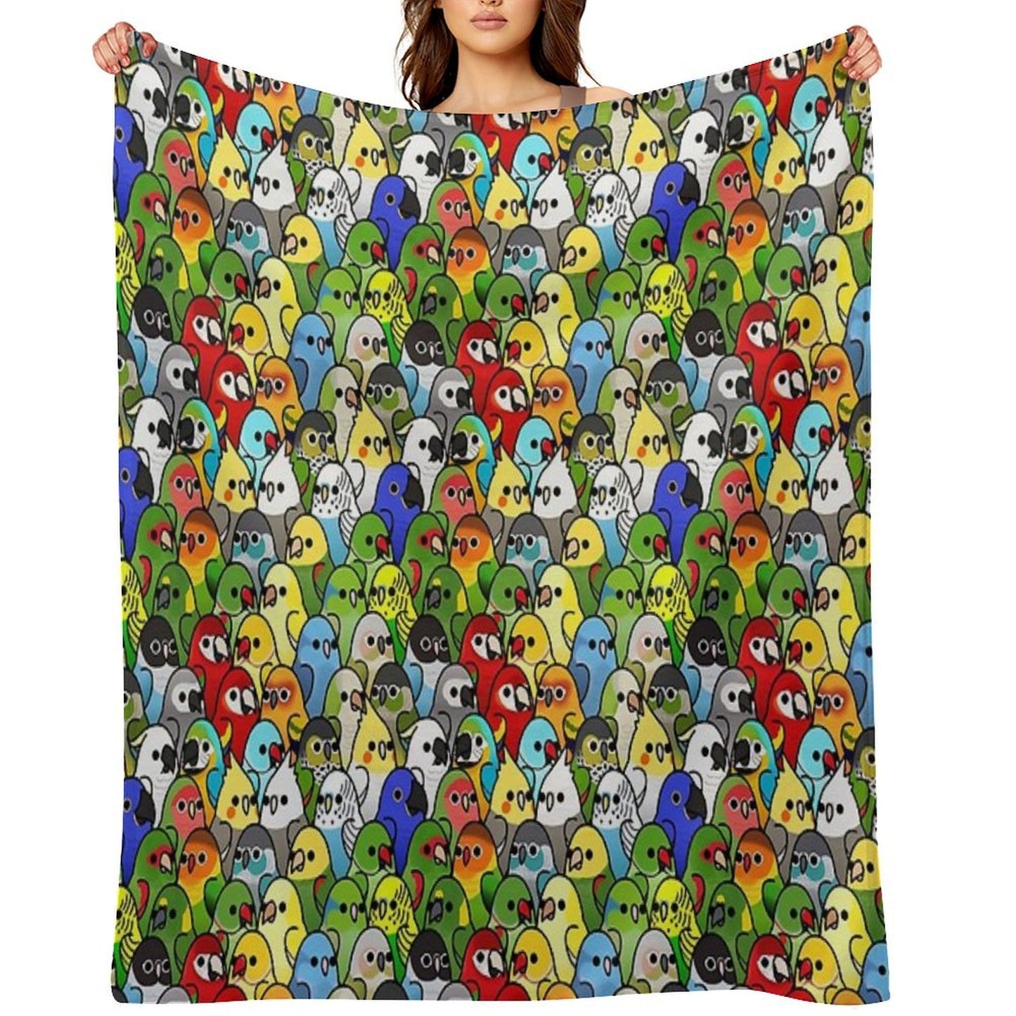 Too Many Birds! Bird Squad 1 Velvety-soft Throw Blanket