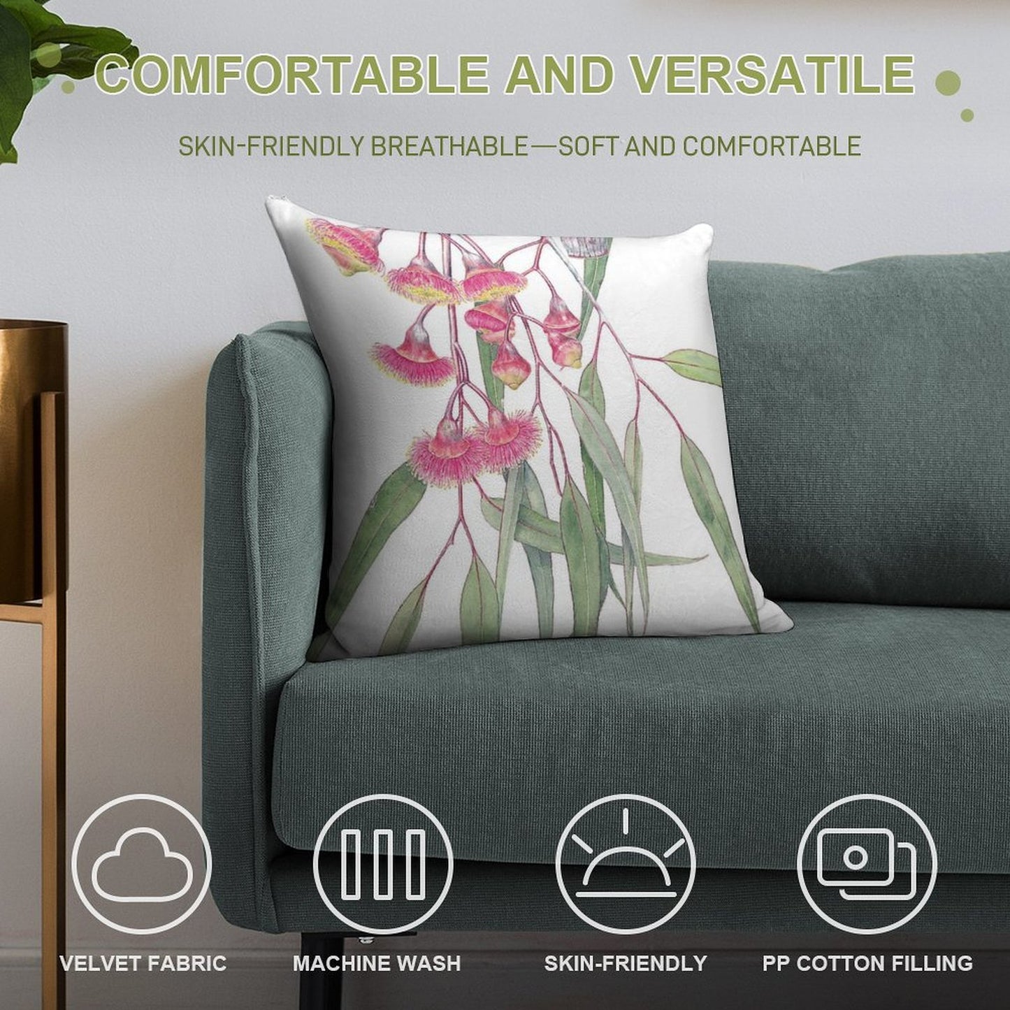 Eucalyptus Caesia Soft Style Accent Throw Pillow