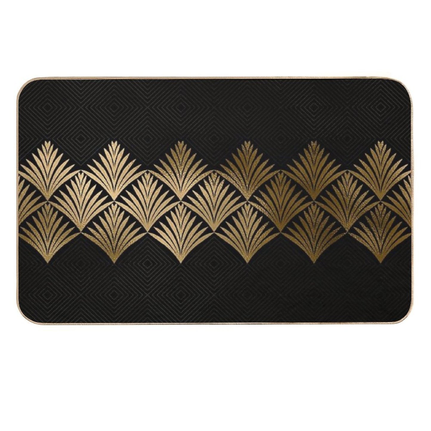 Reims, France Luxueux Black And Gold Hues Art Deco Stain-Proof Bath Mat