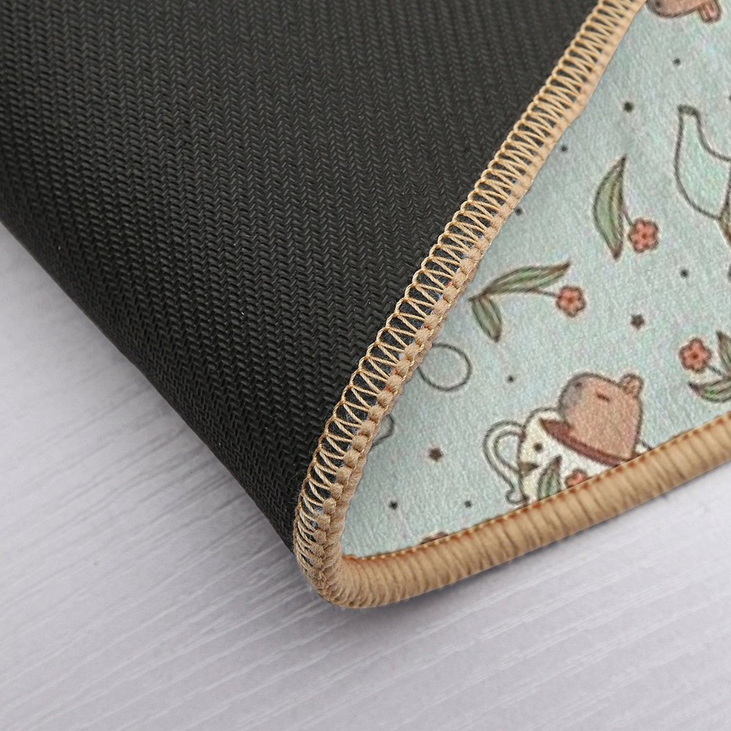 Guinea Pig And Capybara Tea Party Pattern, Bubu And Moonch Long-Lasting Bath Mat