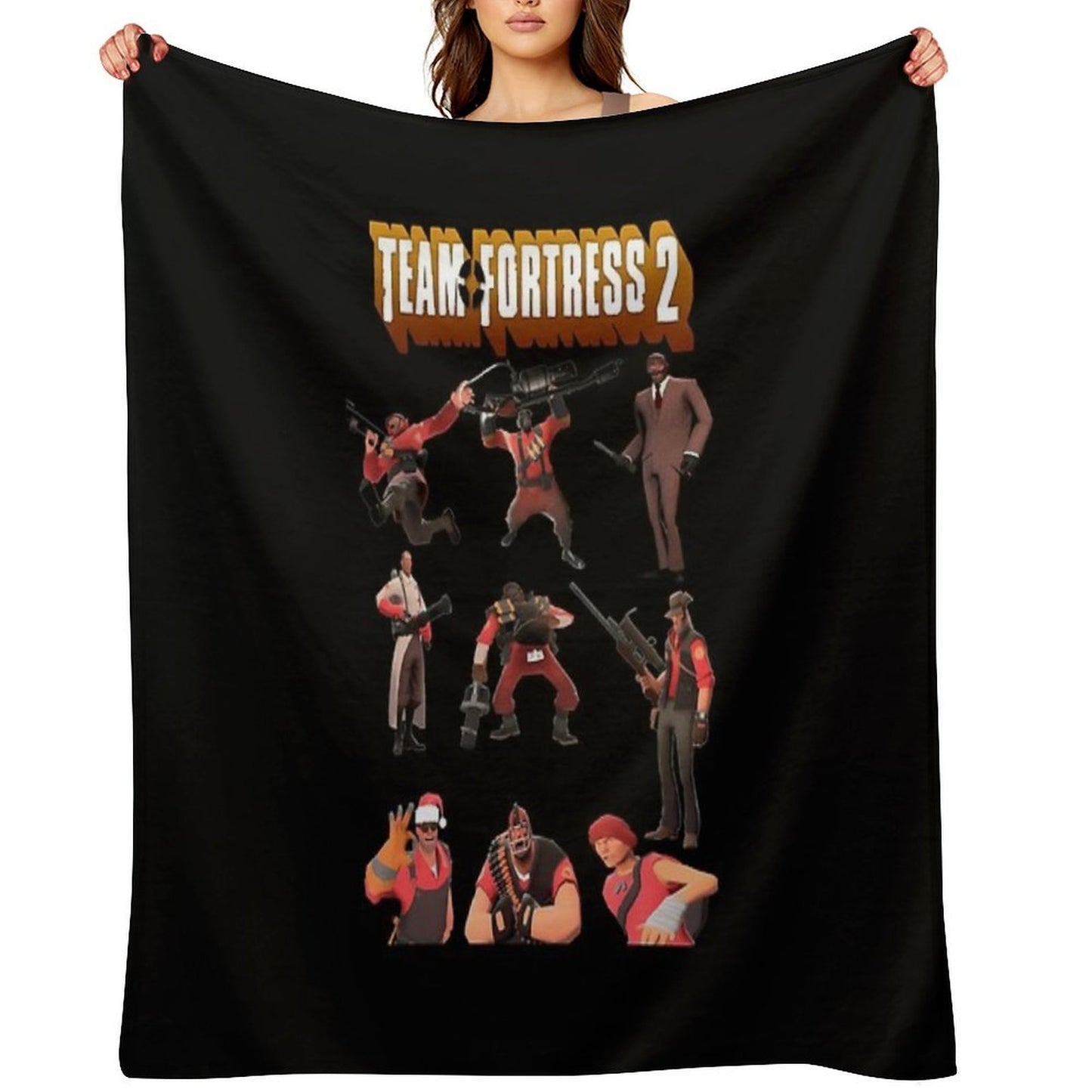 Team Fortress 2 - All Characters Classes With Tf2 Logo Sustainable Throw Blanket