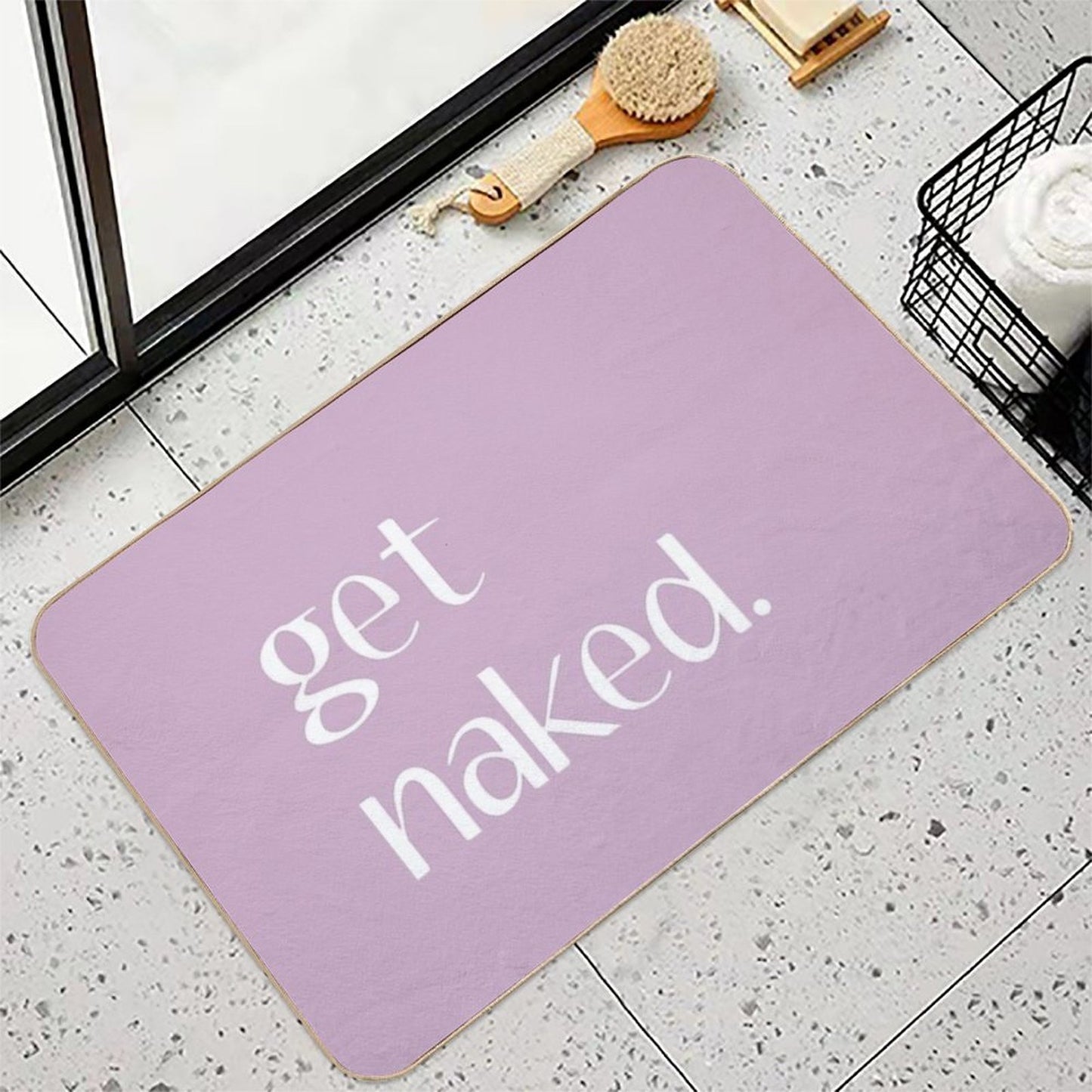 Get Naked. (Black) Anti-Trip Bath Mat
