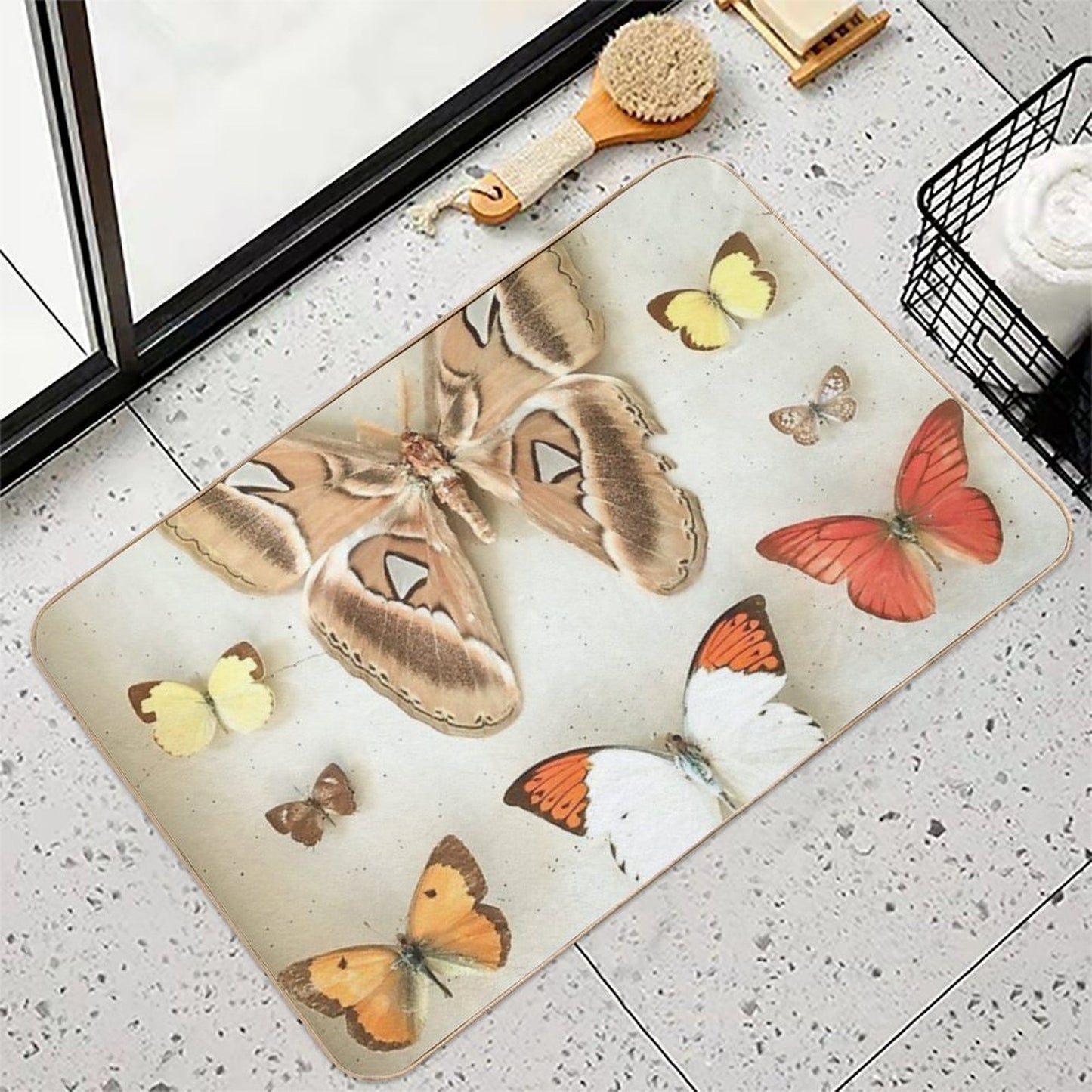 Butterflies And Moths Slip-Resistant Bath Mat