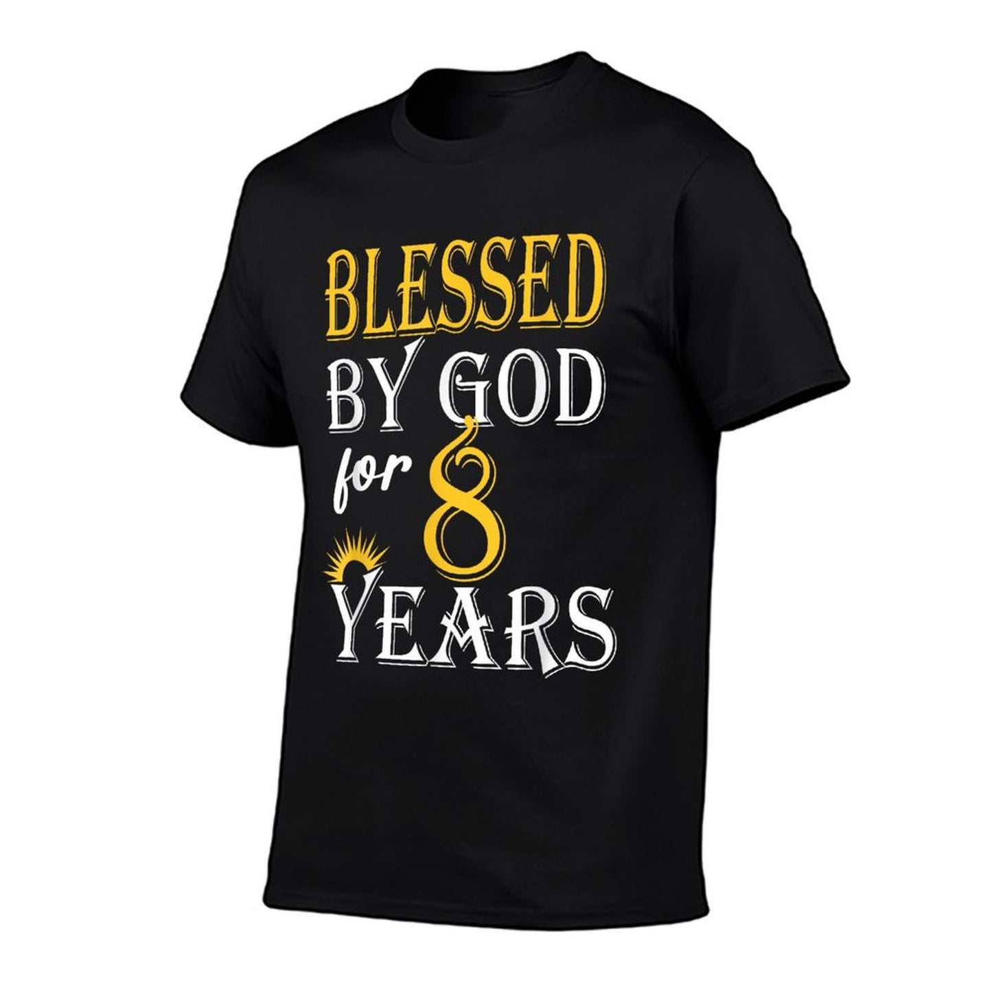 Vintage Blessed by God for 8 Year Old Birthday Stretchy T-Shirt
