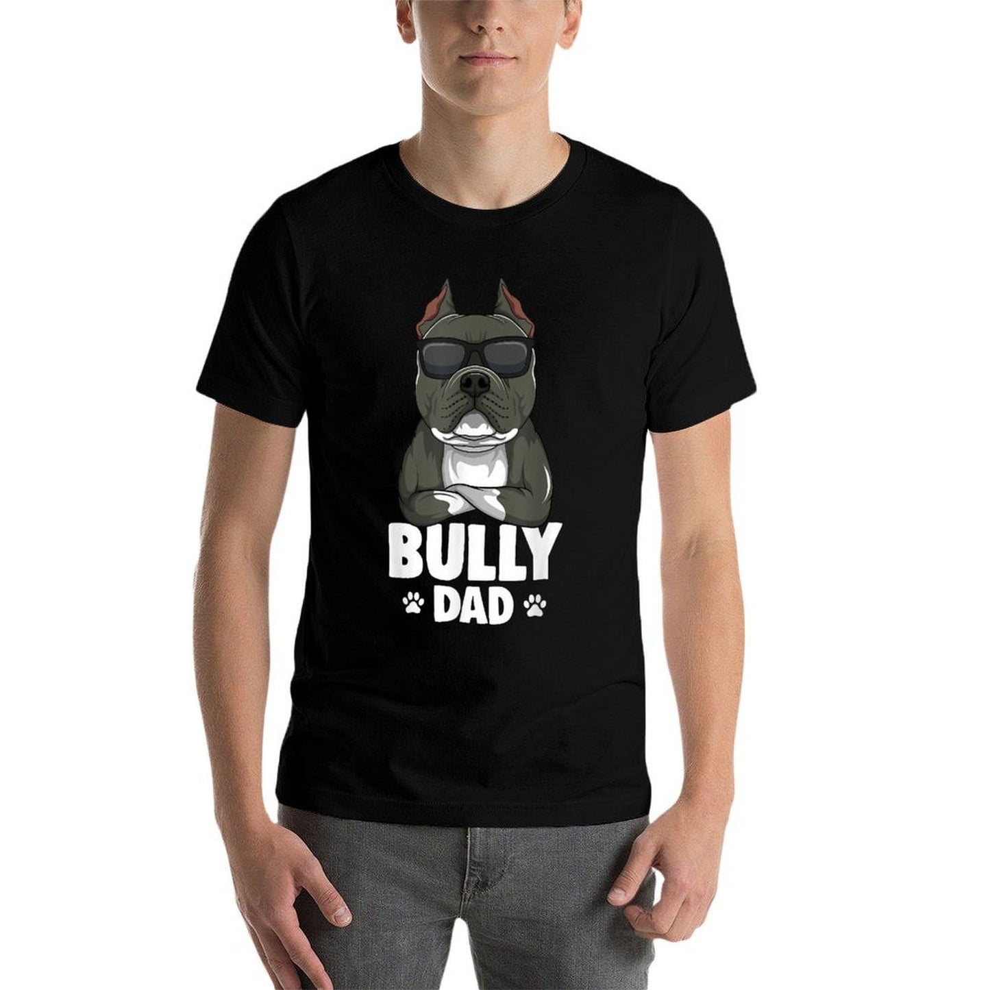 American Bully Dad Dog Dad Men Wrinkle-resistant T-Shirt