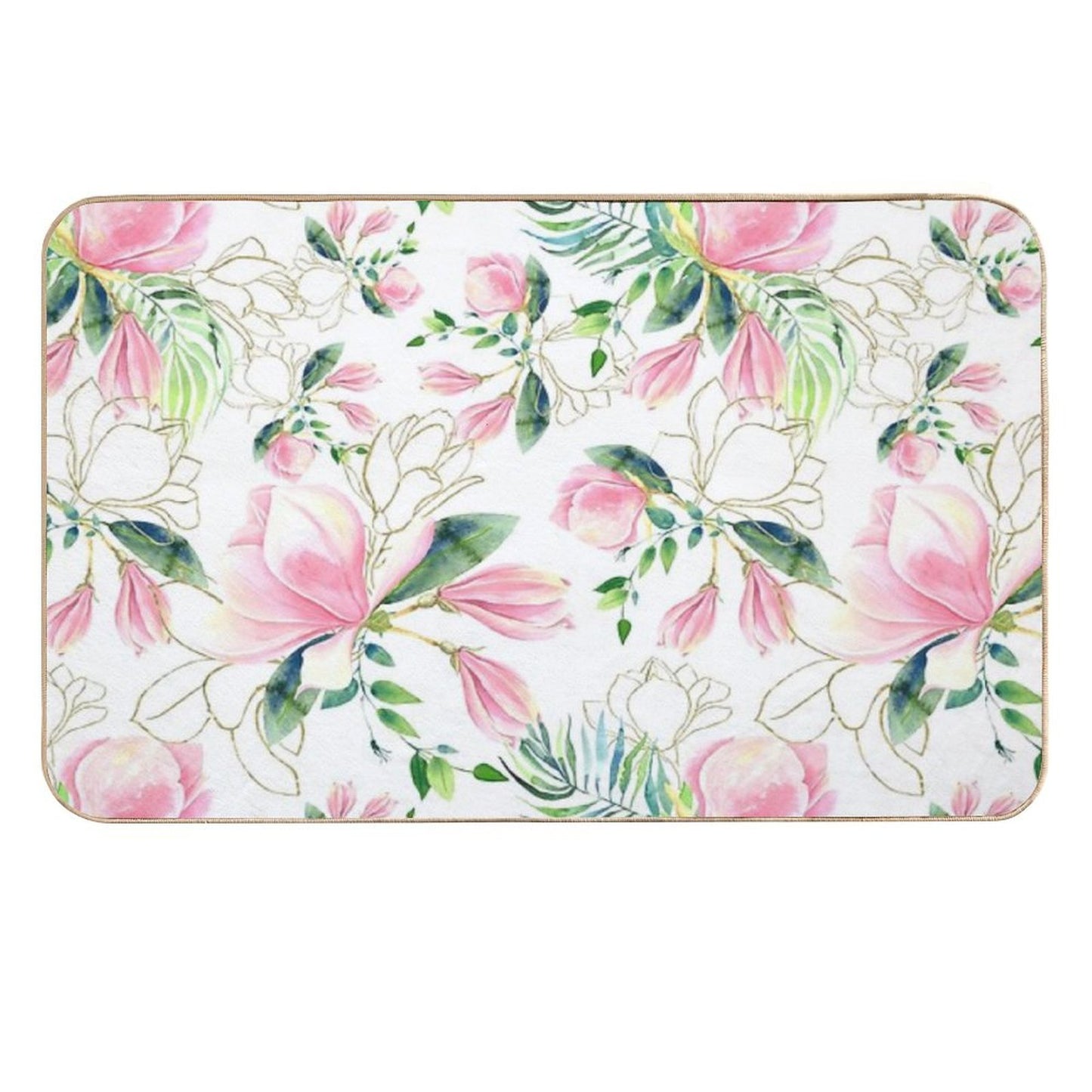 Peonies Easy To Clean Bath Mat
