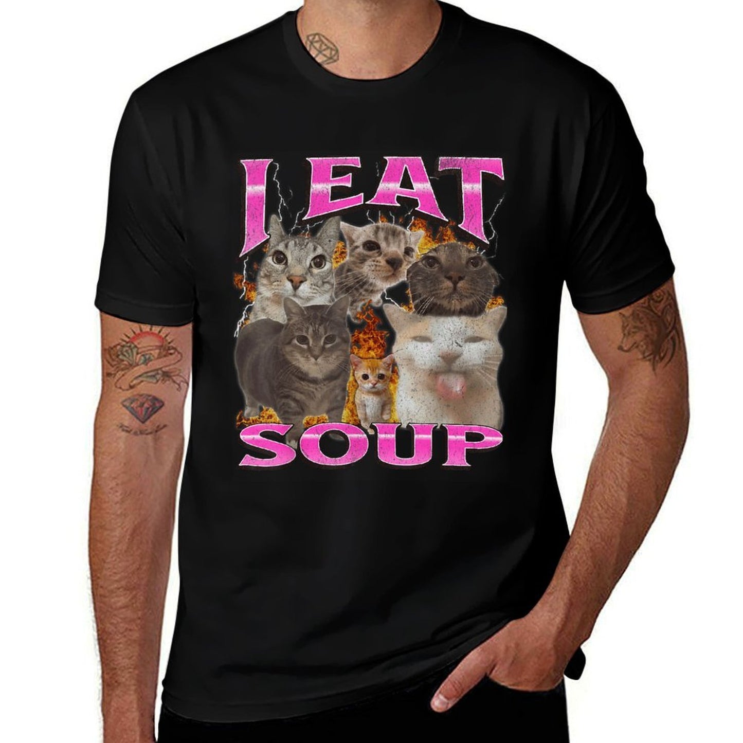 Soup Funny Cat Meme Bootleg Graphic Men Women Comfortable T-Shirt